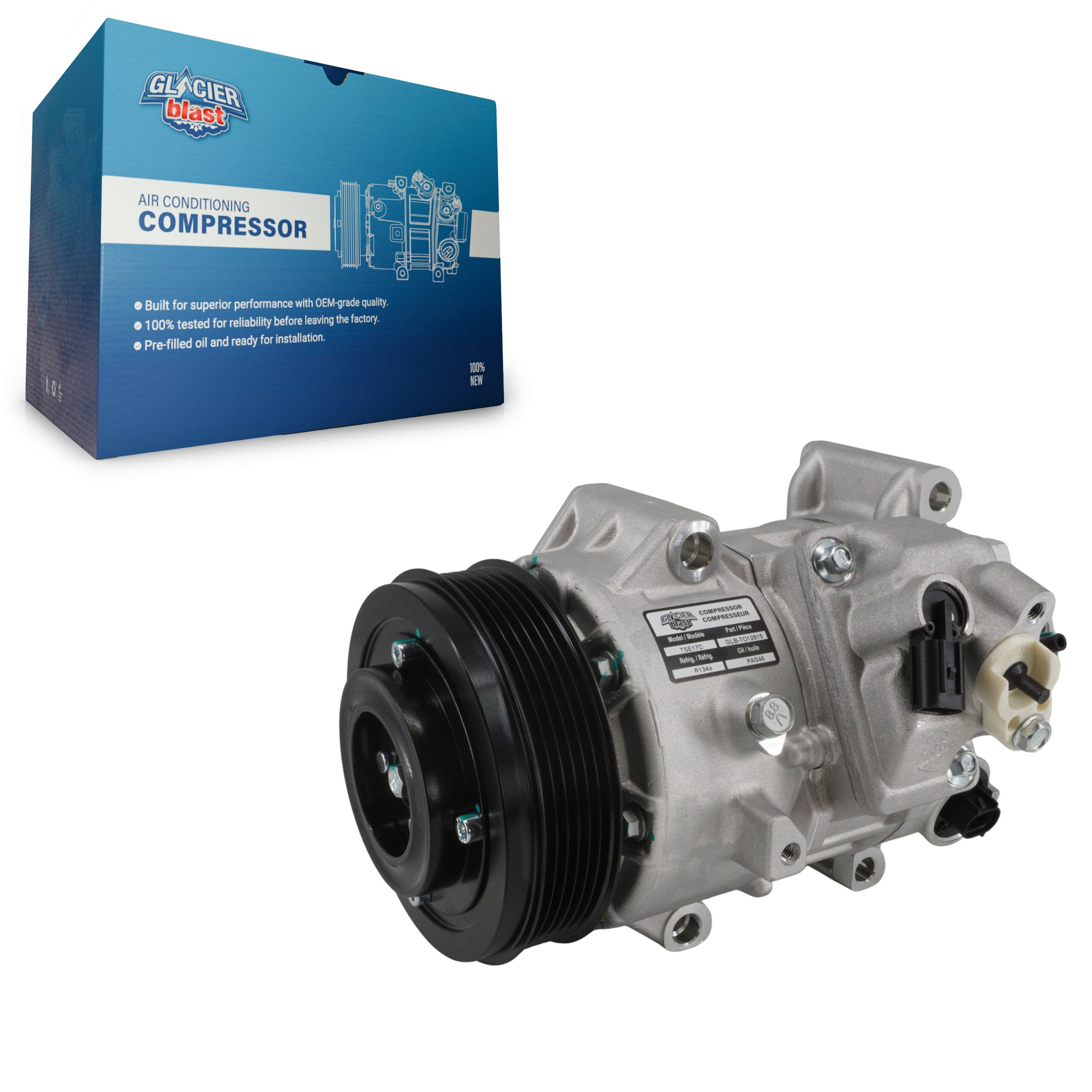 Glacier Blast GLB-TO12815 A/C Compressor for 2009-2017 Toyota Camry, Toyota Sienna, Toyota RAV4 - N/A