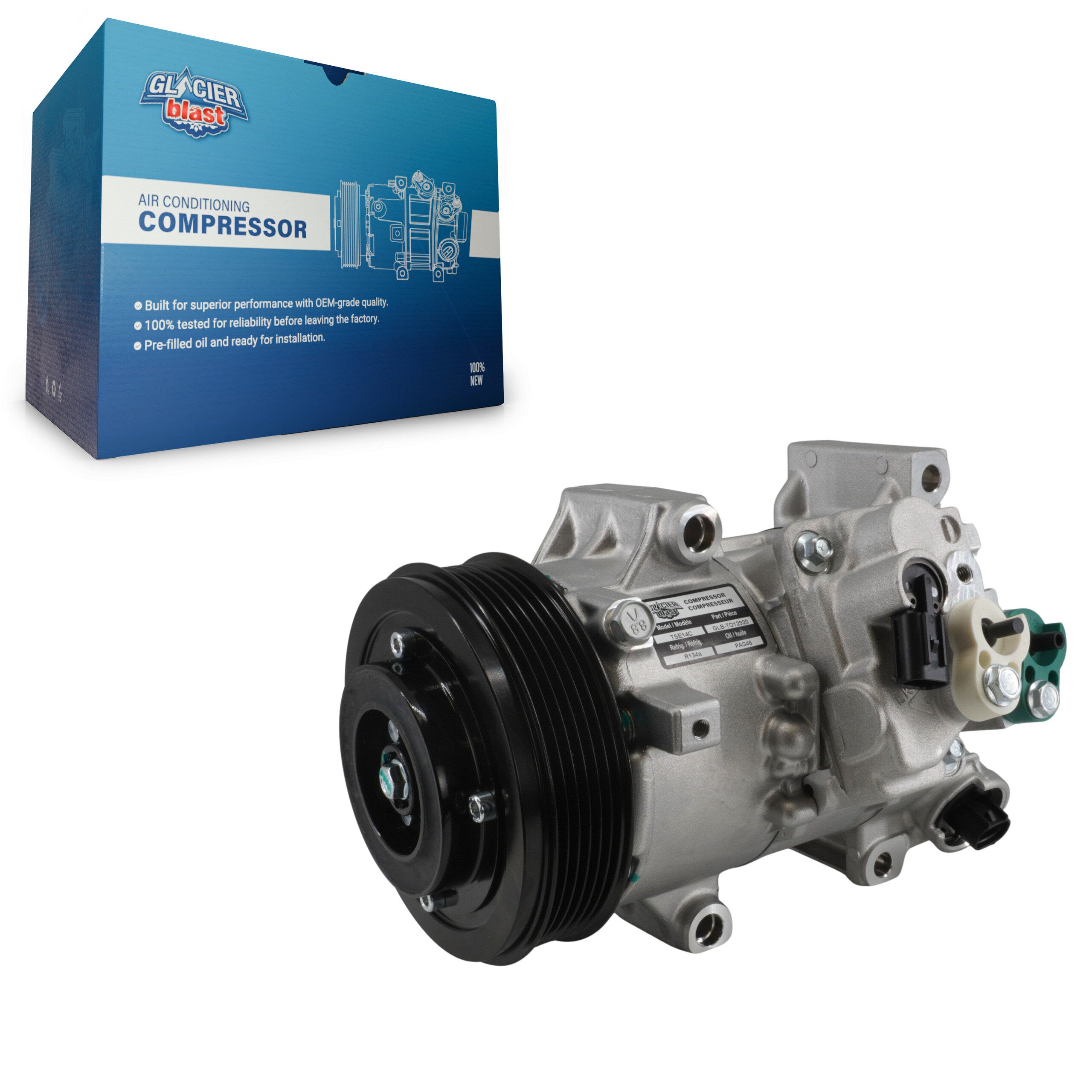 Glacier Blast GLB-TO12920 A/C Compressor for 2011-2014 Toyota Corolla, Toyota Matrix - N/A