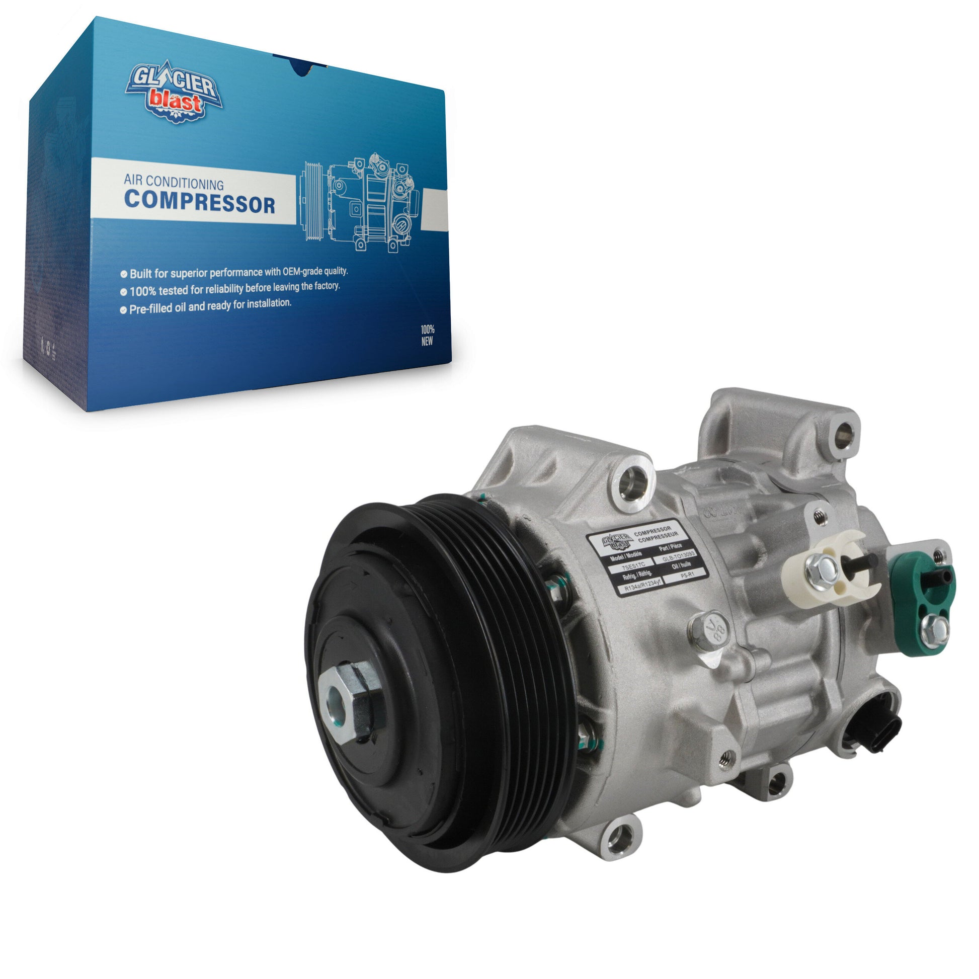 Glacier Blast GLB-TO13093 A/C Compressor for 2013-2024 Lexus RX350, Lexus RX500h, Lexus NX250 - N/A