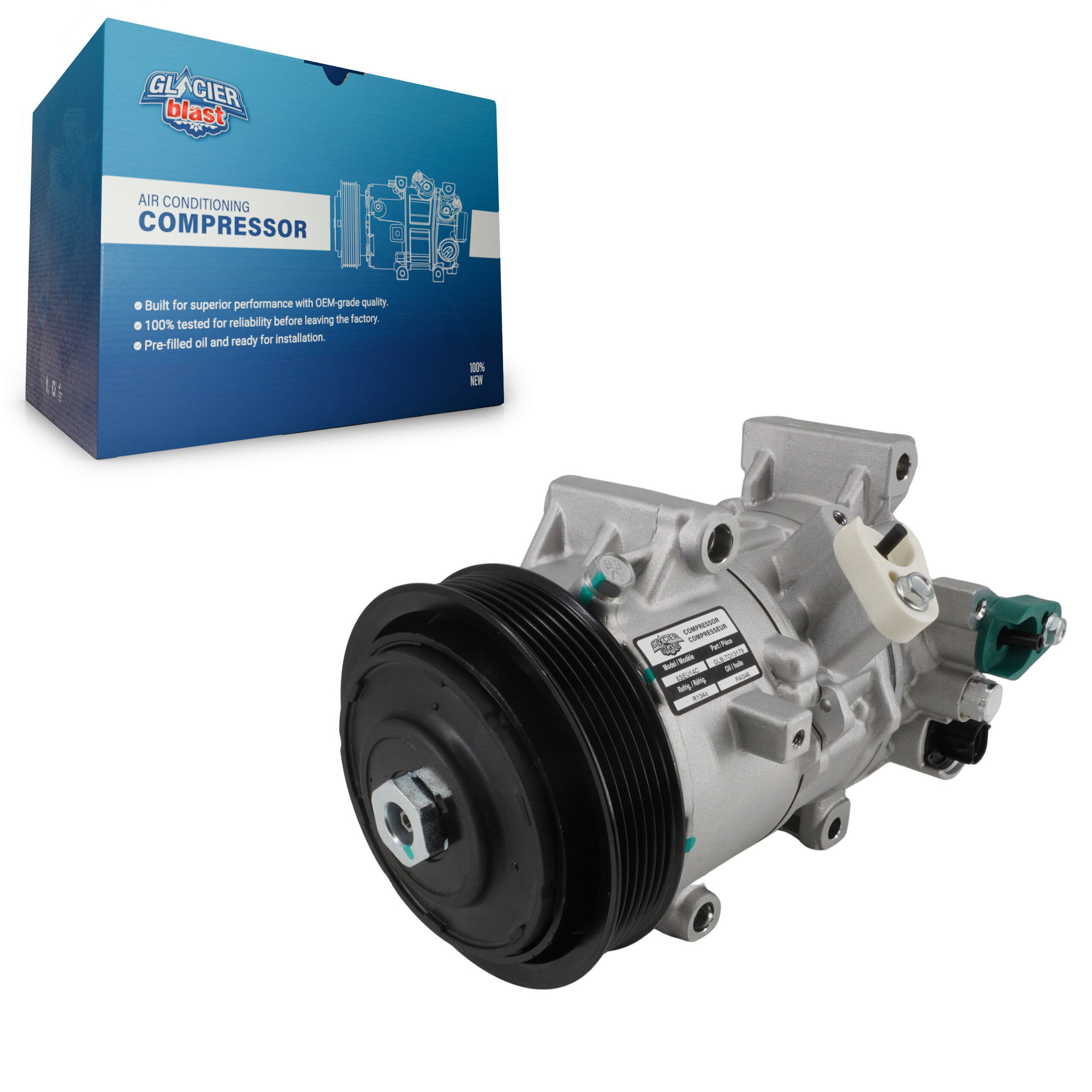 Glacier Blast GLB-TO13179 A/C Compressor for 2014-2022 Toyota Corolla, Toyota Corolla iM, Scion iM - N/A
