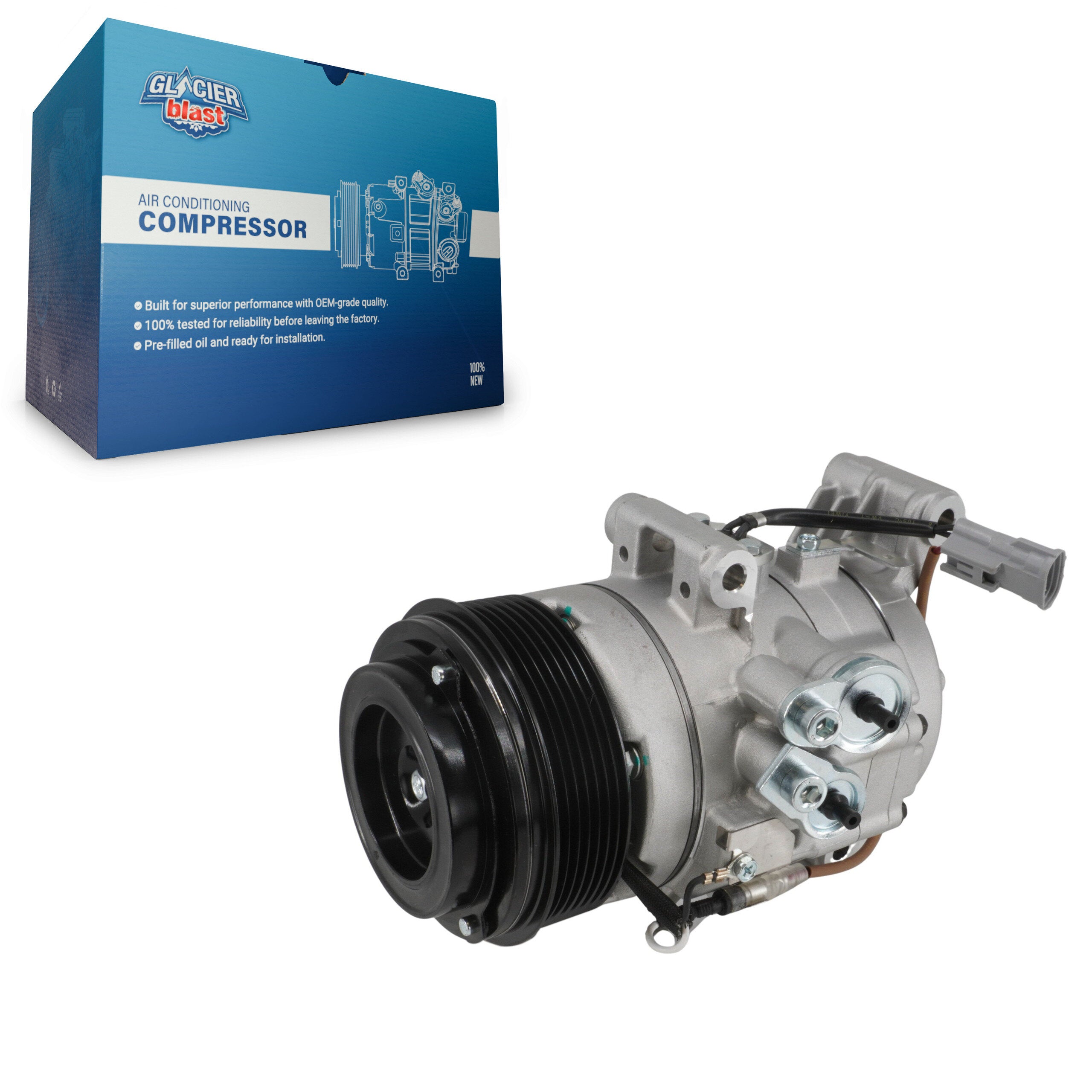 Glacier Blast GLB-TO13307 A/C Compressor for 2016-2023 Toyota Tacoma - N/A