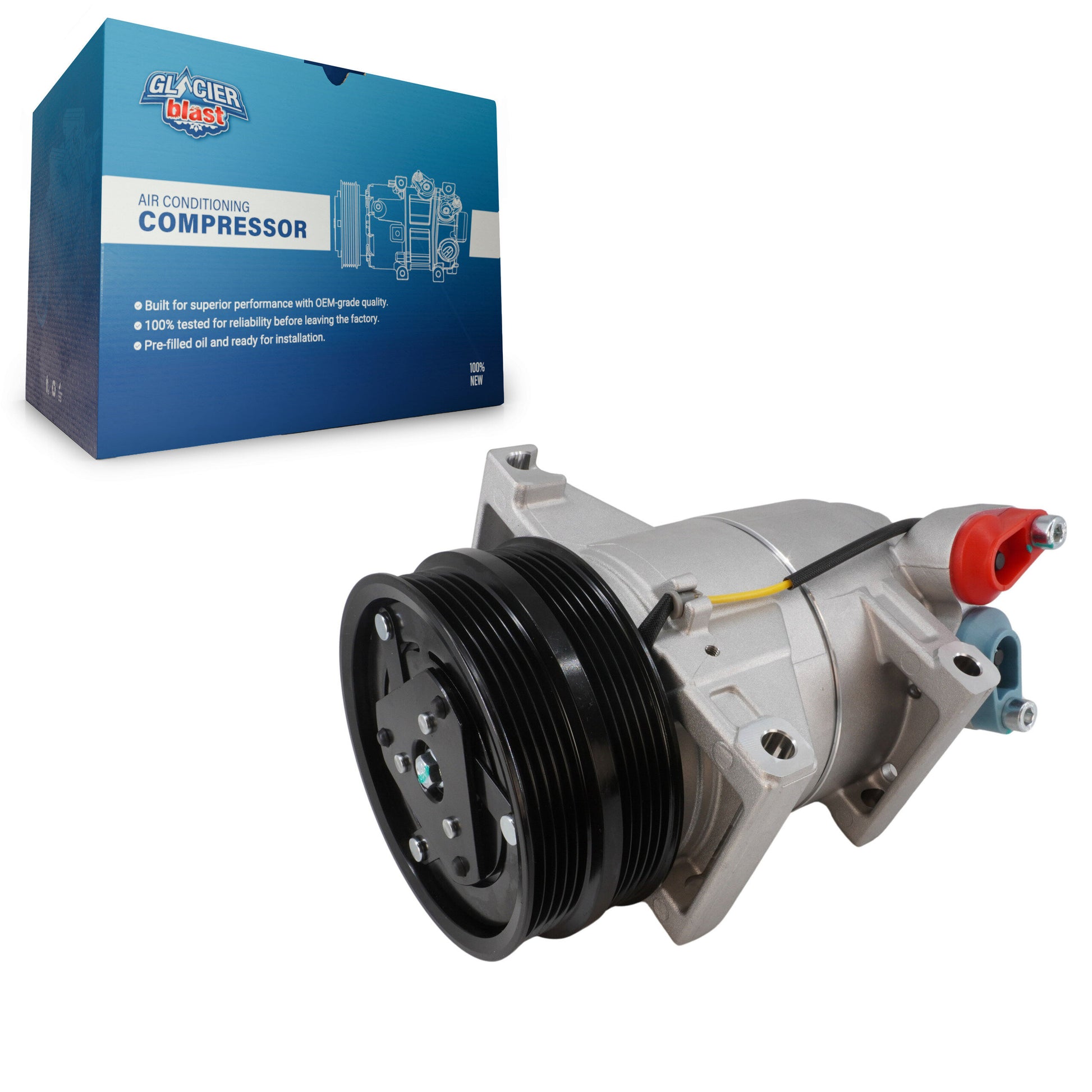 Glacier Blast GLB-VO12408 A/C Compressor for 2004-2013 Volvo C30, Volvo S40, Volvo V50 - N/A