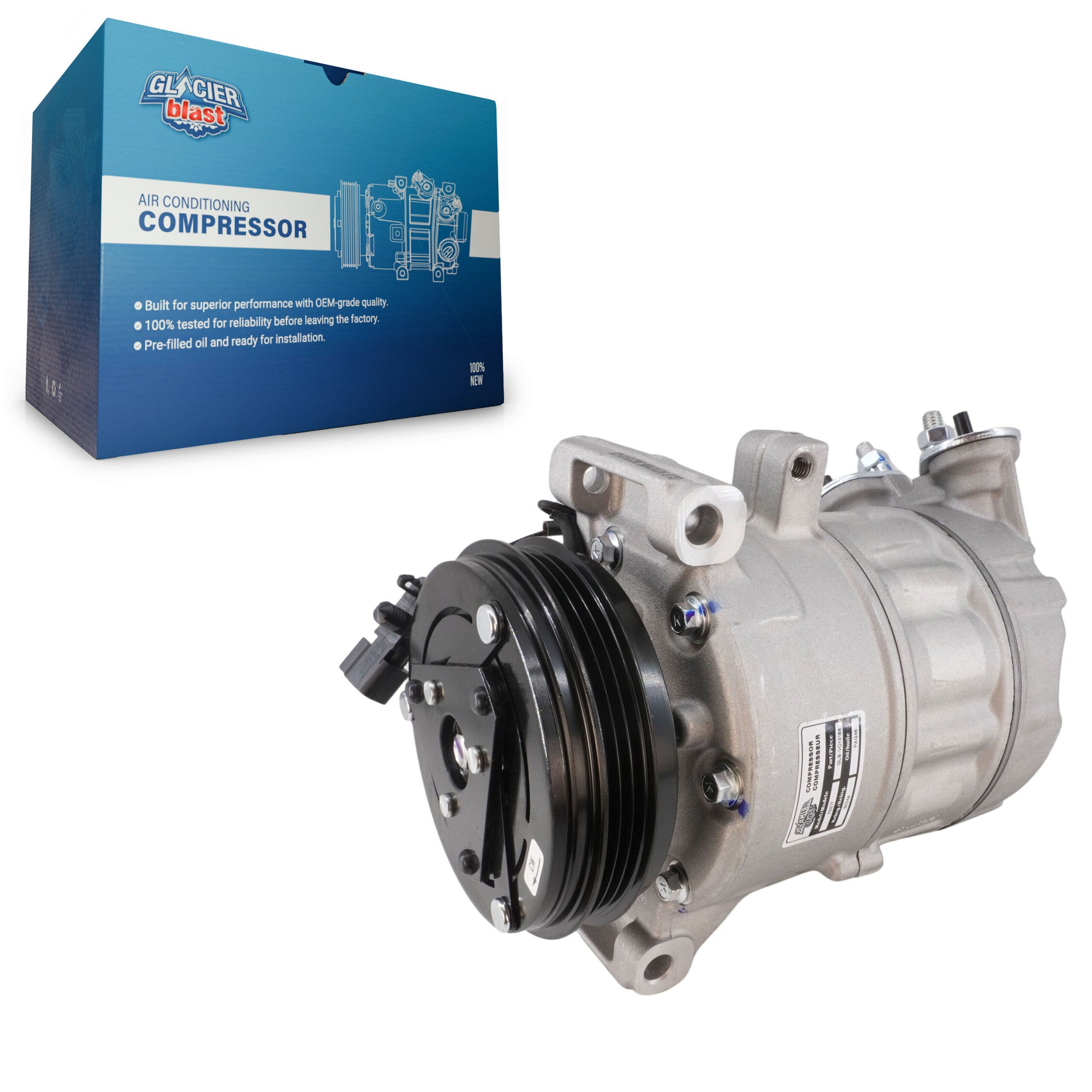 Glacier Blast GLB-VO13186 A/C Compressor for 2012-2016 Volvo S60 Cross Country, Volvo XC70, Volvo V60 - N/A