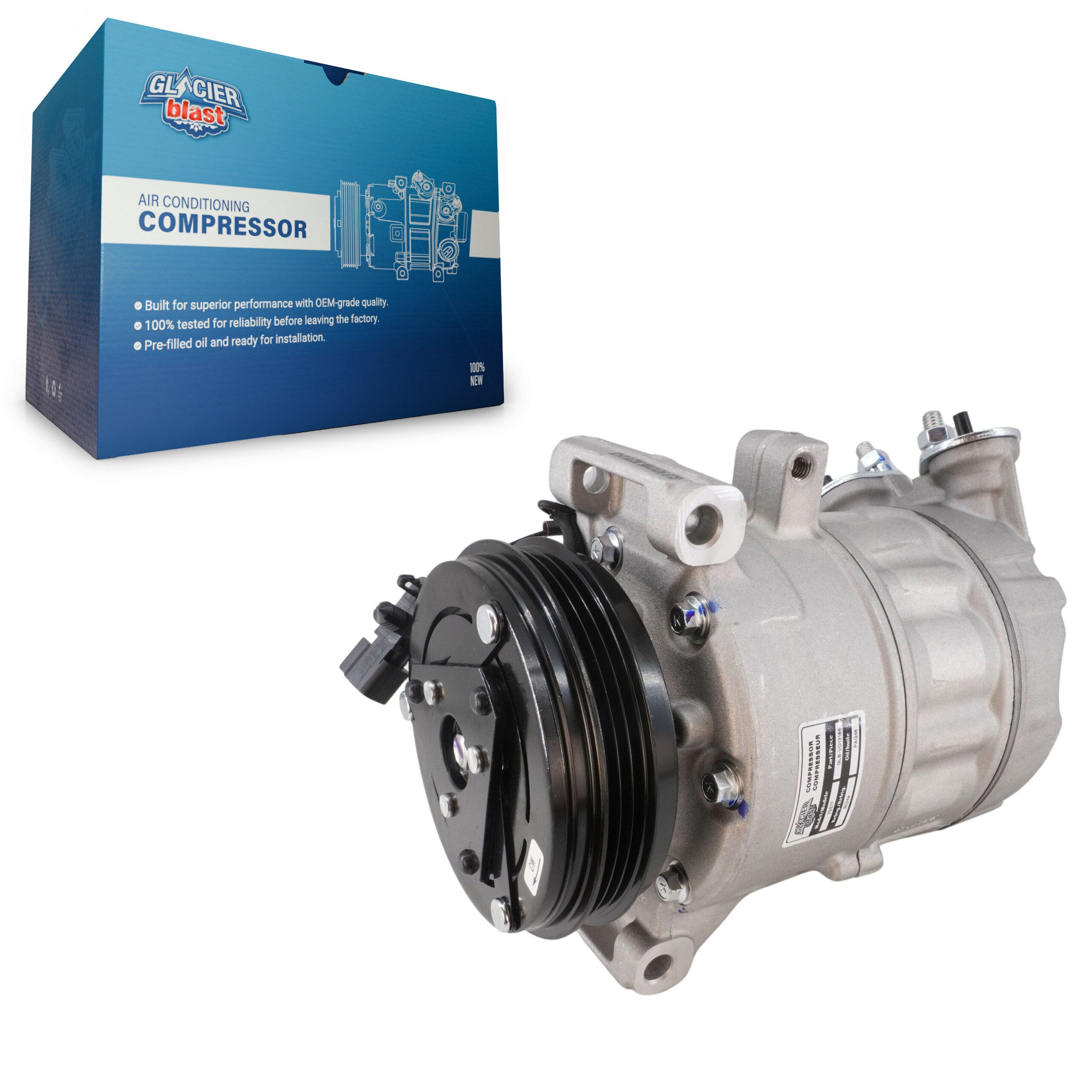 Glacier Blast GLB-VO13186 A/C Compressor for 2012-2016 Volvo S60 Cross Country, Volvo XC70, Volvo V60 - N/A