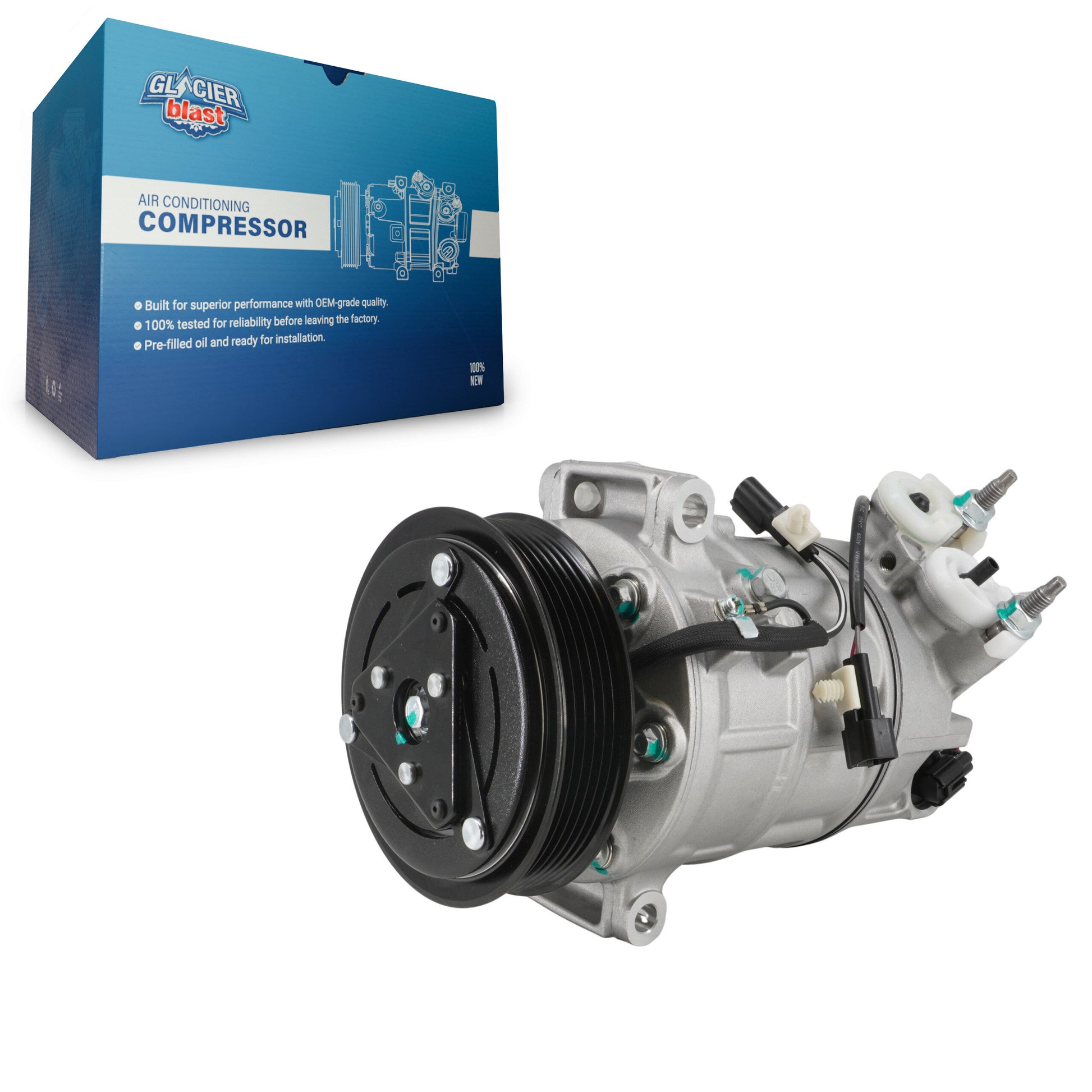 Glacier Blast GLB-VO13211 A/C Compressor for 2015-2022 Volvo S90, Volvo V90, Volvo S60 Cross Country - N/A
