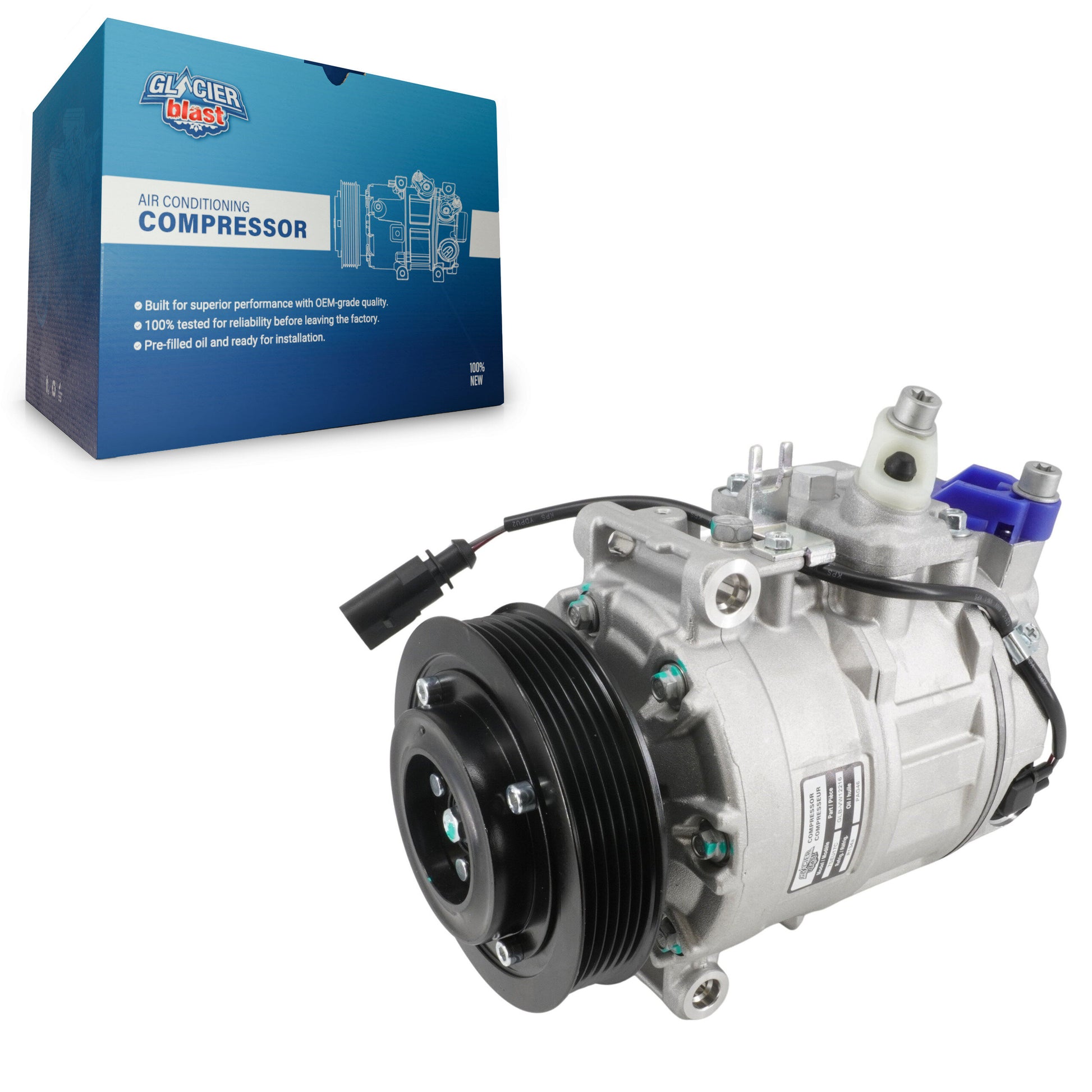 Glacier Blast GLB-VW12216 A/C Compressor for 2002-2016 Porsche Cayenne, Audi Q7, Volkswagen Touareg - N/A