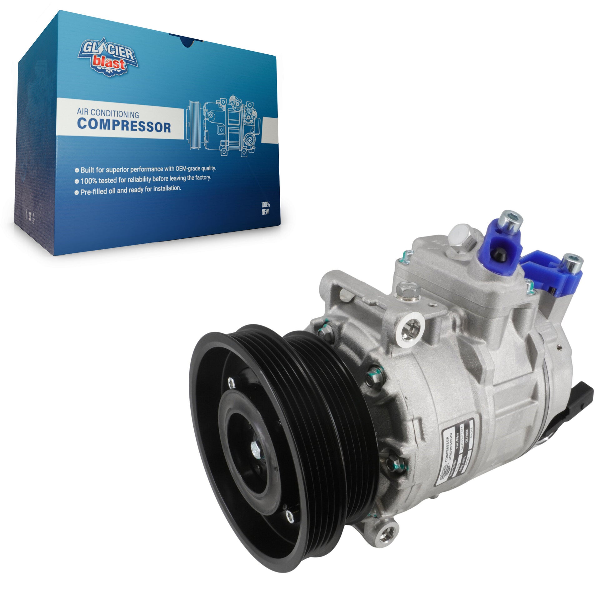 Glacier Blast GLB-VW12321 A/C Compressor for 2005-2014 Audi TT RS Quattro, Volkswagen Beetle, Volkswagen Passat - N/A