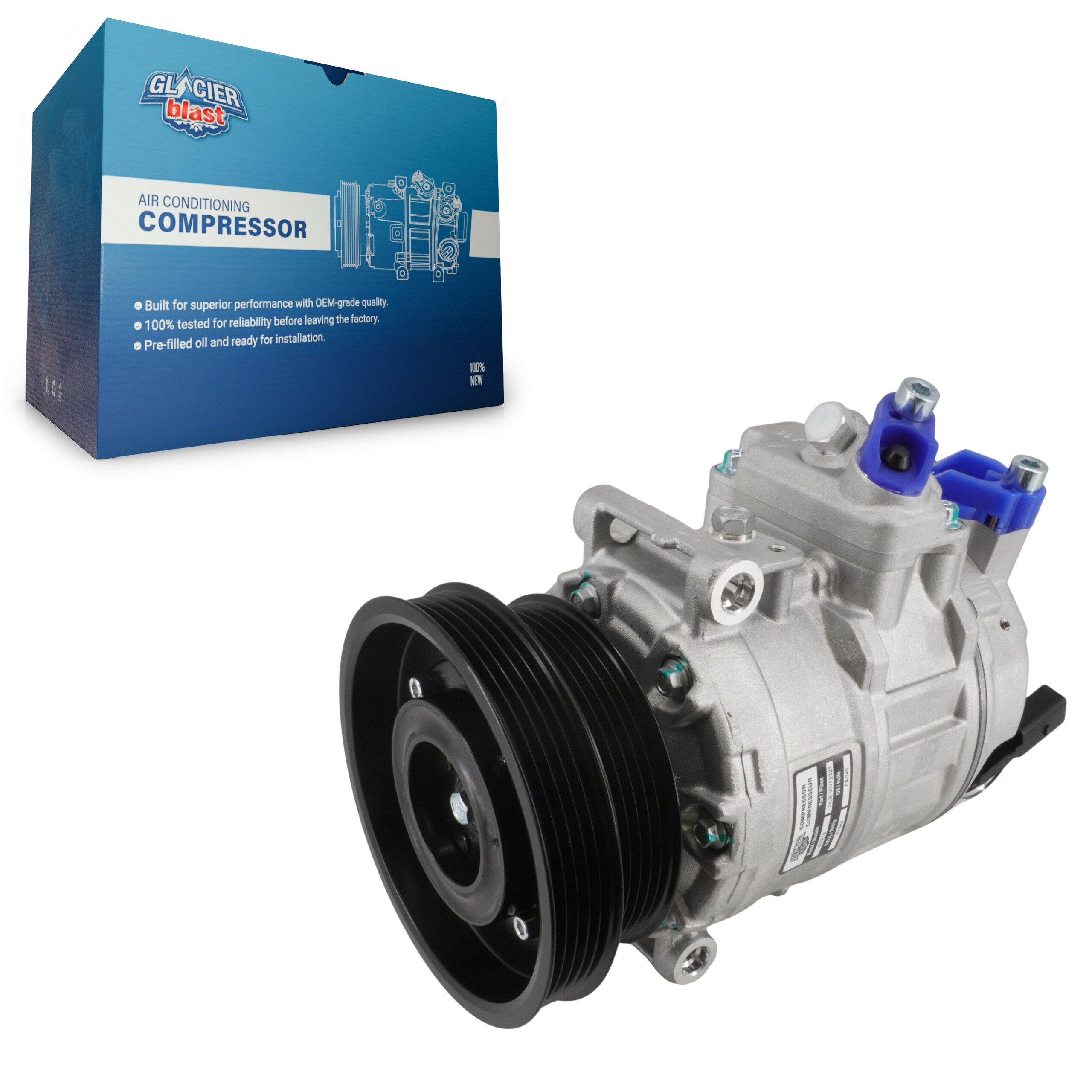 Glacier Blast GLB-VW12321 A/C Compressor for 2005-2014 Audi TT RS Quattro, Volkswagen Beetle, Volkswagen Passat - N/A
