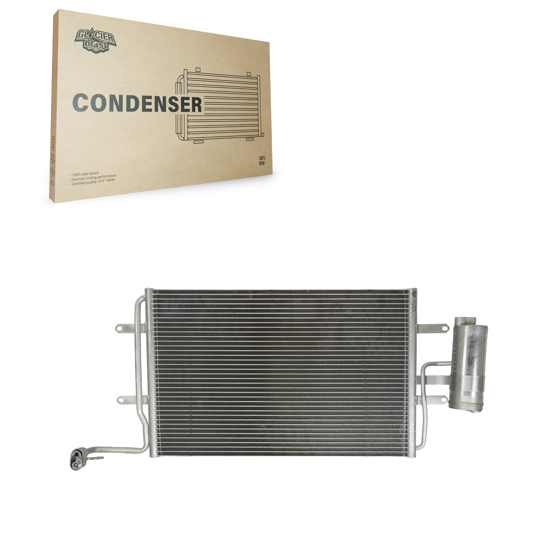 Glacier Blast GLB-VW4933 A/C Condenser for 1999-2006 Volkswagen Beetle, Volkswagen Golf, Volkswagen Jetta - N/A