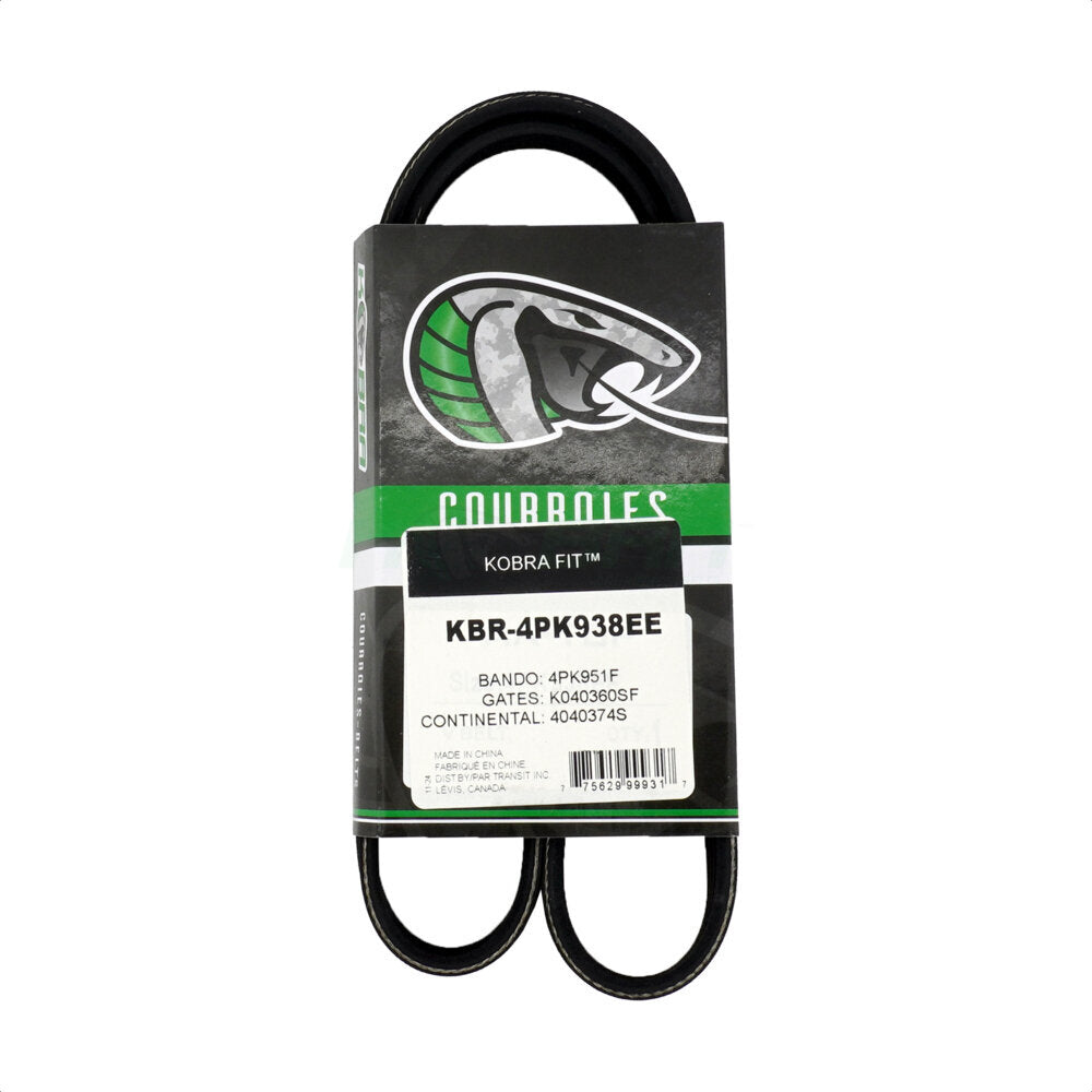 Kobra KBR-4PK938EE Serpentine Belt for 2007-2015 Ford Edge, Mazda CX-9, Lincoln MKX - Power Steering