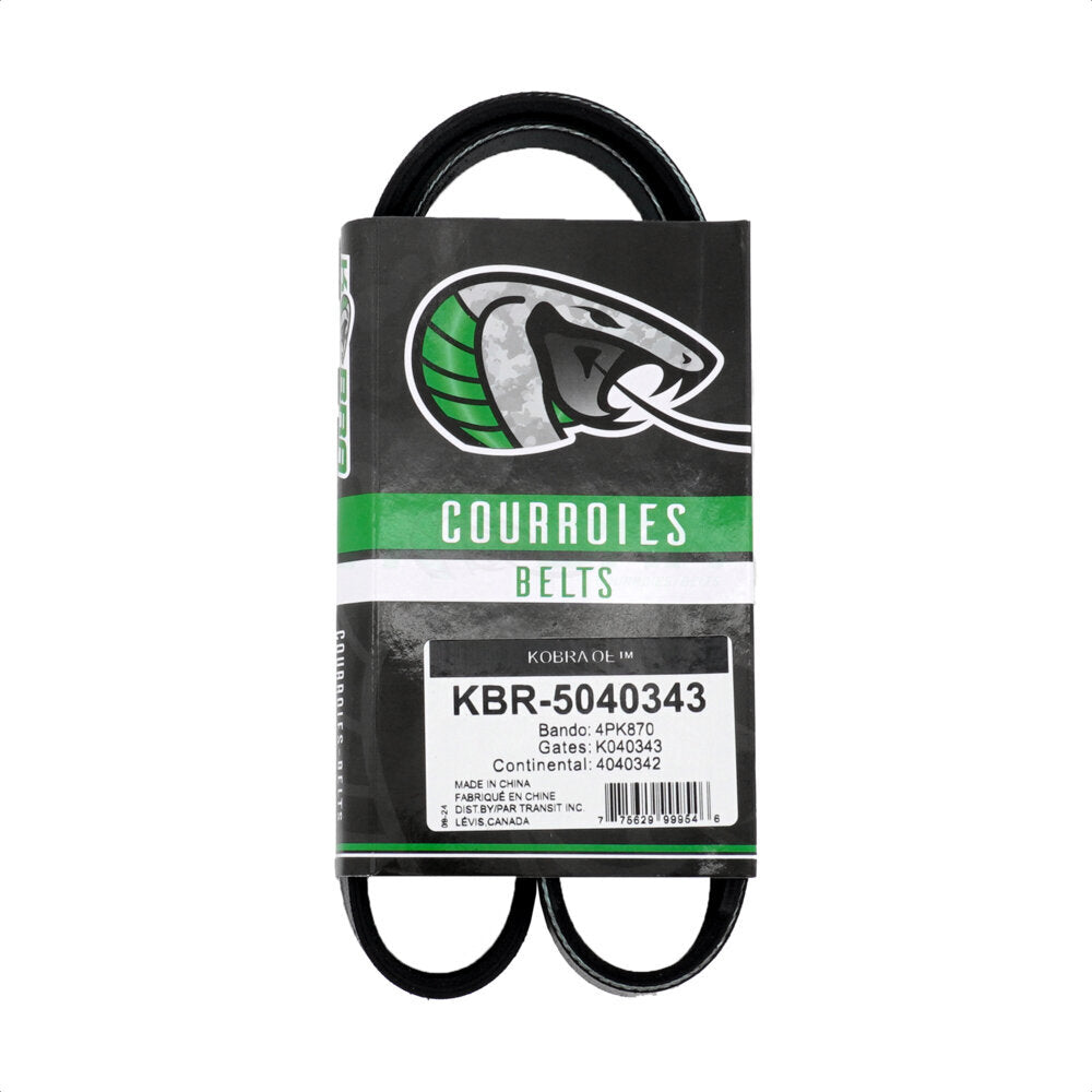Kobra KBR-5040343 Serpentine Belt for 1986-2011 Mazda RX-8, BMW X5, Toyota 4Runner - Air Conditioning and Idler, Air Conditioning, Power Steering