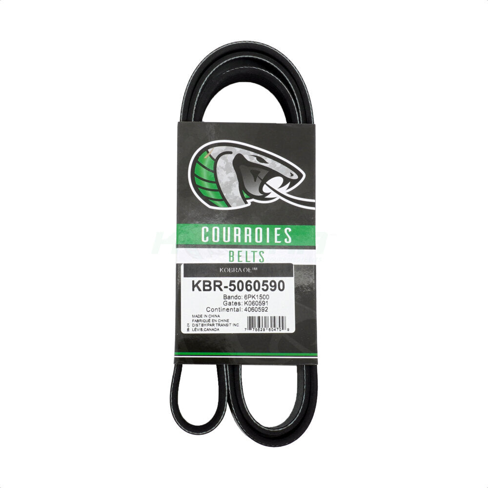 Kobra KBR-5060590 Serpentine Belt for 1980-2017 Ford Focus, Ford Fiesta, Chevrolet Silverado 1500 - Main Drive, Water Pump and Idler, Fan To Air Conditioning