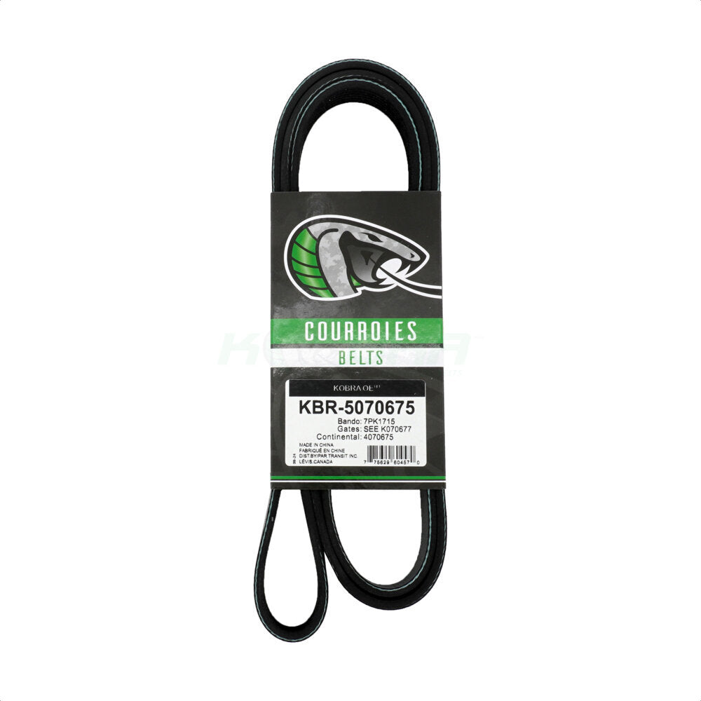 Kobra KBR-5070675 Serpentine Belt for 1990-2014 Acura TSX, Peterbilt 330, Chevrolet C60 Kodiak - Main Drive, Fan and Alternator