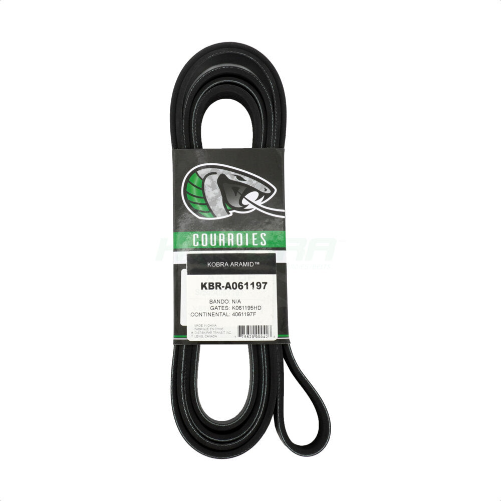 Kobra KBR-A061197 Serpentine Belt for 2015-2019 Chevrolet Silverado 2500 HD, Chevrolet Silverado 3500 HD, GMC Sierra 2500 HD - Main Drive