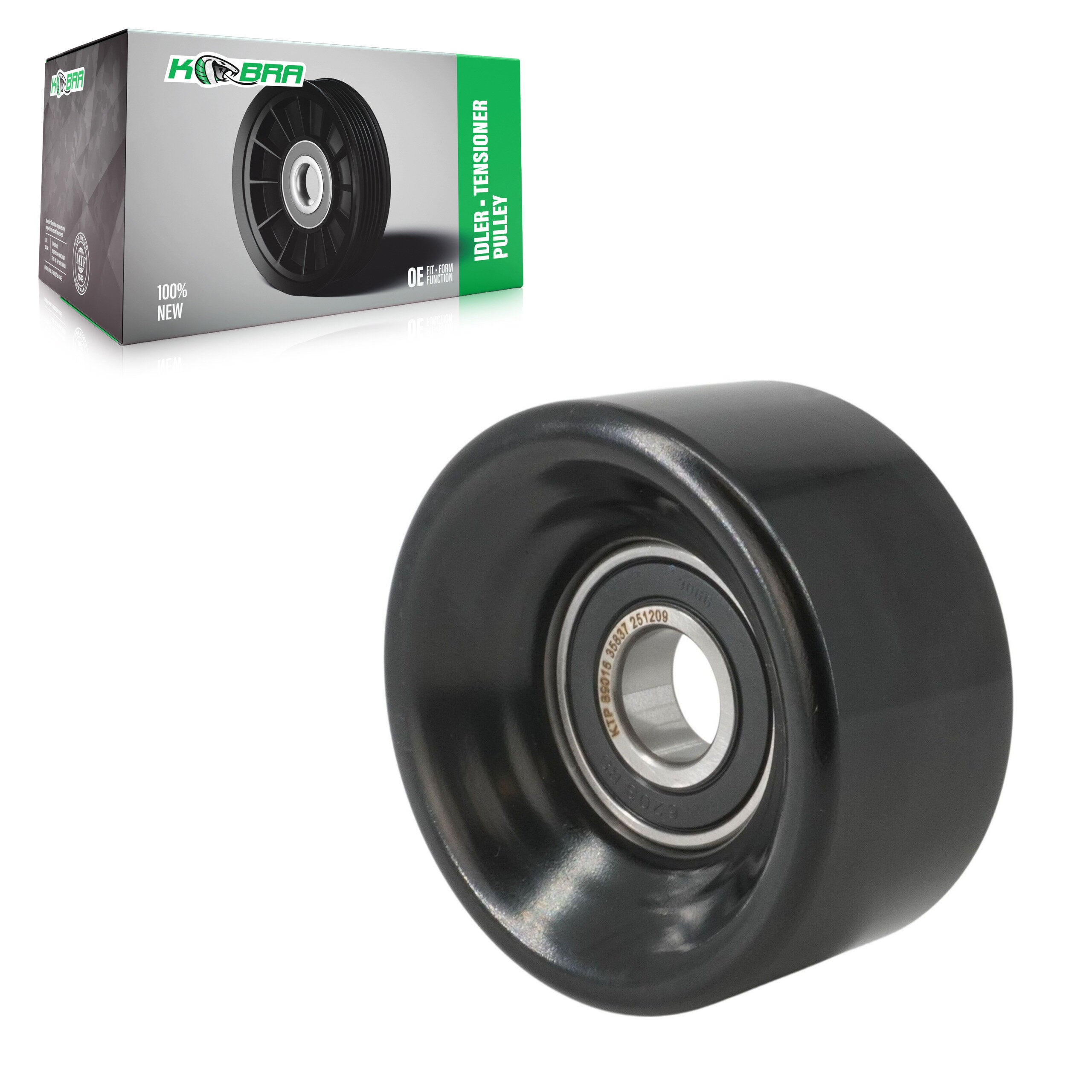 Kobra KTP-89016 Accessory Drive Belt Tensioner Pulley for 1997-2016 Land Rover Defender, Acura ILX, Honda Civic - Right, Accessory Drive, Smooth Pulley