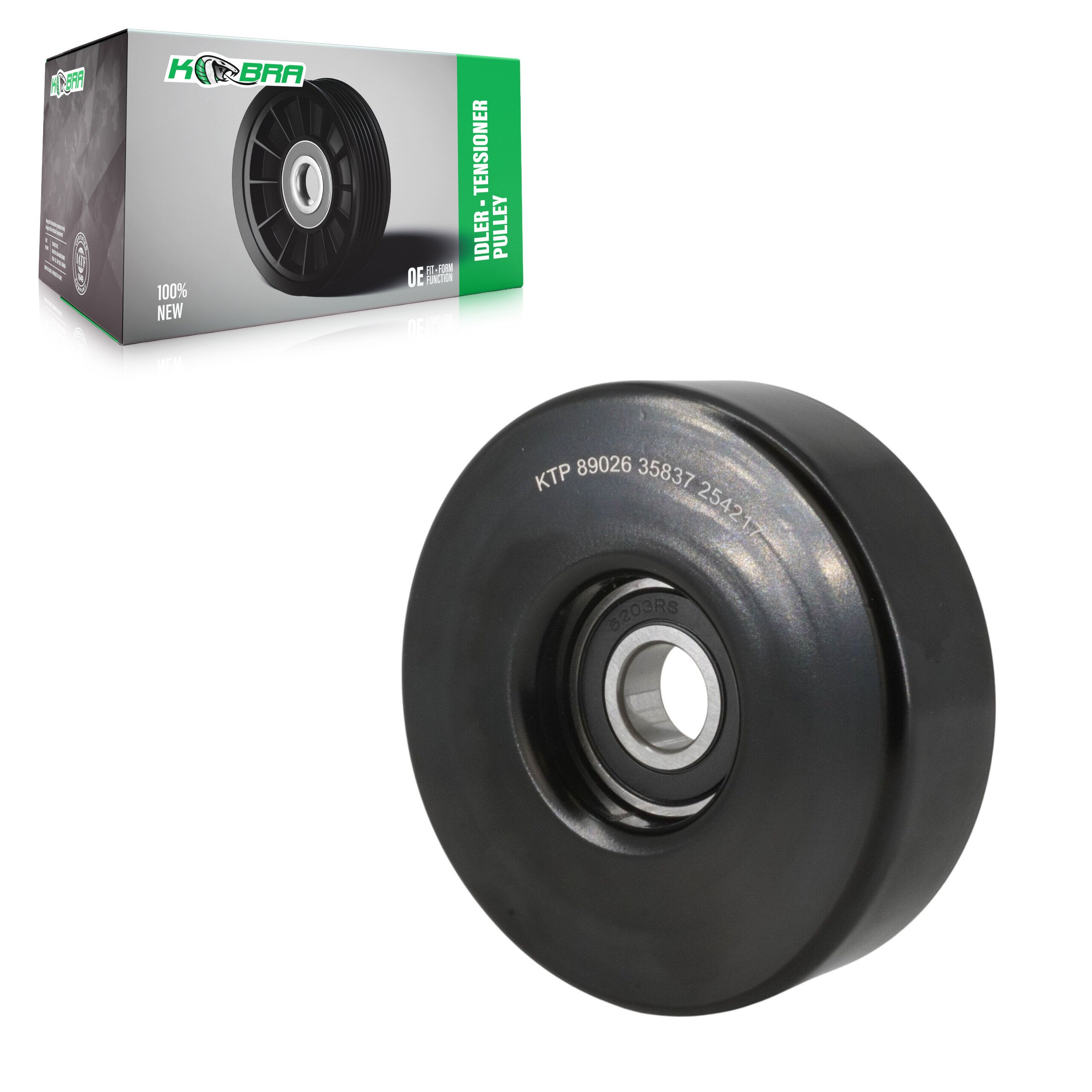Kobra KTP-89026 Accessory Drive Belt Idler Pulley for 1987-2002 Pontiac Sunfire, Buick Century, Oldsmobile Cutlass Ciera - Smooth Pulley