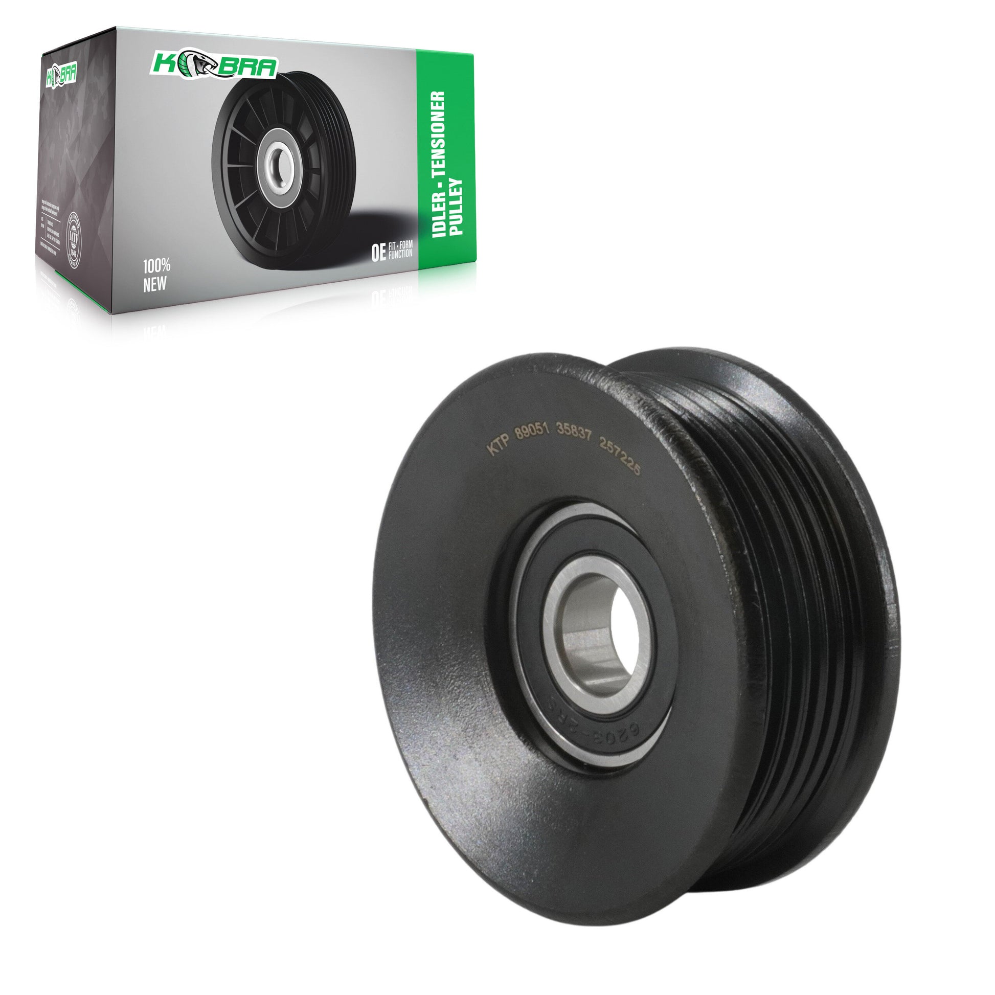 Kobra KTP-89051 Accessory Drive Belt Idler Pulley for 1998-2014 Ford Mustang, Mercury Grand Marquis, Ford Crown Victoria - Supercharger (Lower), Grooved Pulley, Accessory Drive