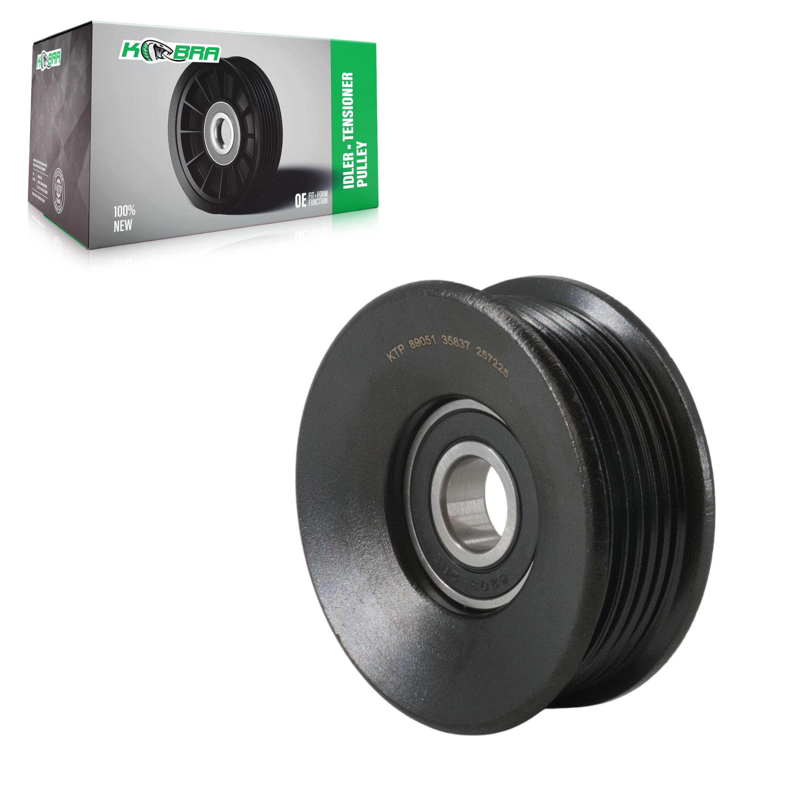 Kobra KTP-89051 Accessory Drive Belt Idler Pulley for 1998-2014 Ford Mustang, Mercury Grand Marquis, Ford Crown Victoria - Supercharger (Lower), Grooved Pulley, Accessory Drive