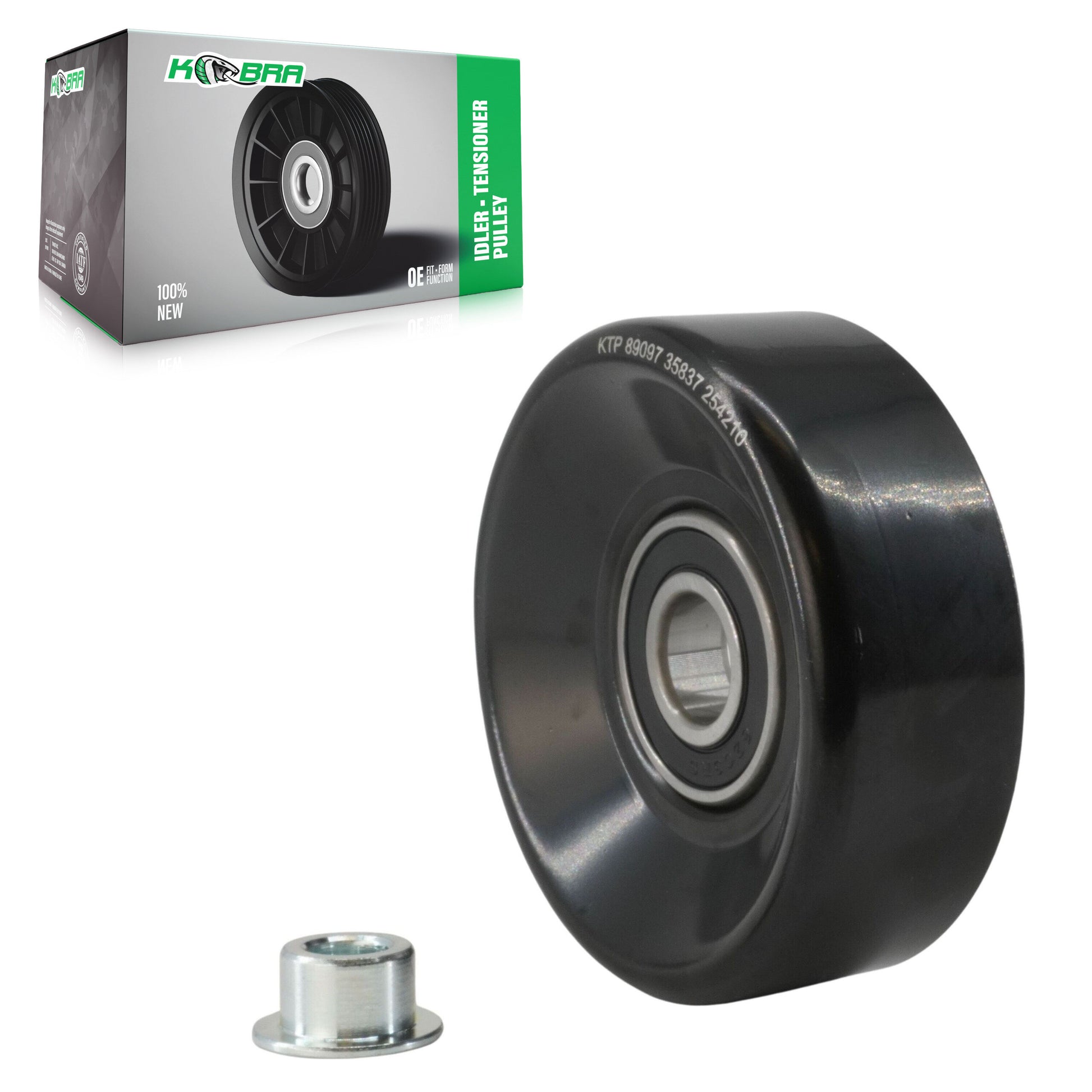 Kobra KTP-89097 Accessory Drive Belt Idler Pulley for 1987-2004 Chrysler Concorde, Chrysler Intrepid, Dodge Intrepid - Alternator and Power Steering, Alternator, Smooth Pulley