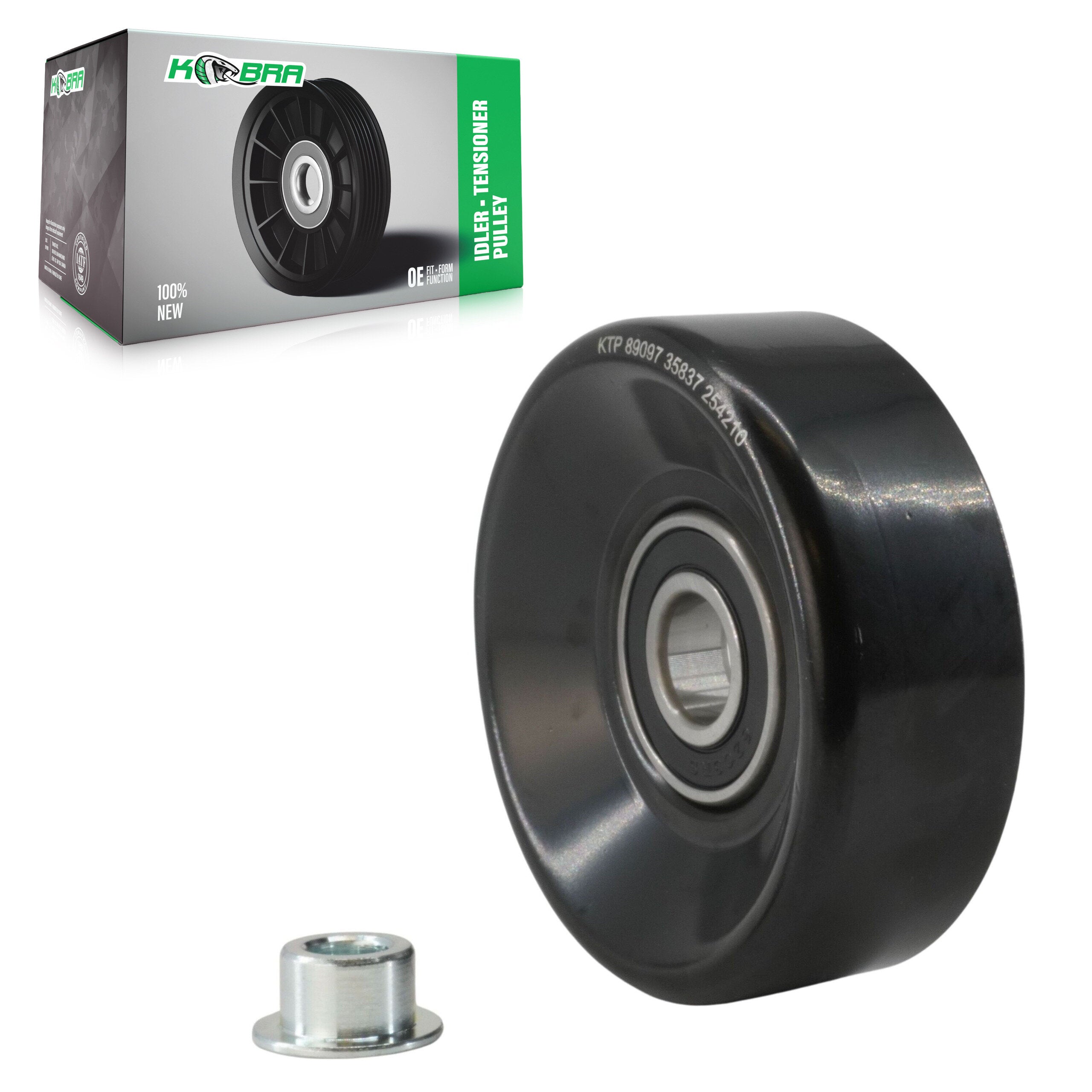 Kobra KTP-89097 Accessory Drive Belt Idler Pulley for 1987-2004 Chrysler Concorde, Chrysler Intrepid, Dodge Intrepid - Alternator and Power Steering, Alternator, Smooth Pulley