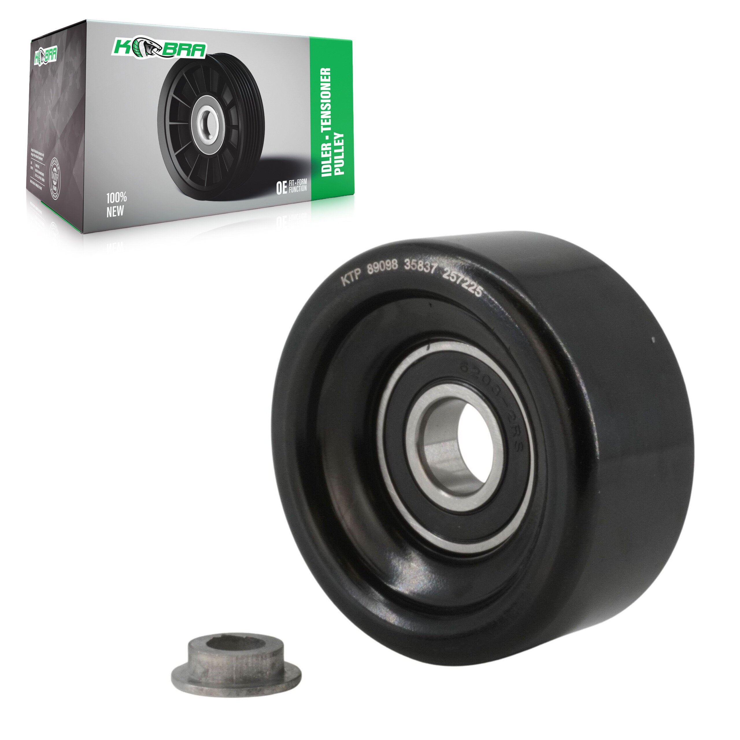 Kobra KTP-89098 Accessory Drive Belt Idler Pulley for 2001-2009 Chevrolet Equinox, Pontiac Torrent, Buick Rendezvous - Smooth Pulley