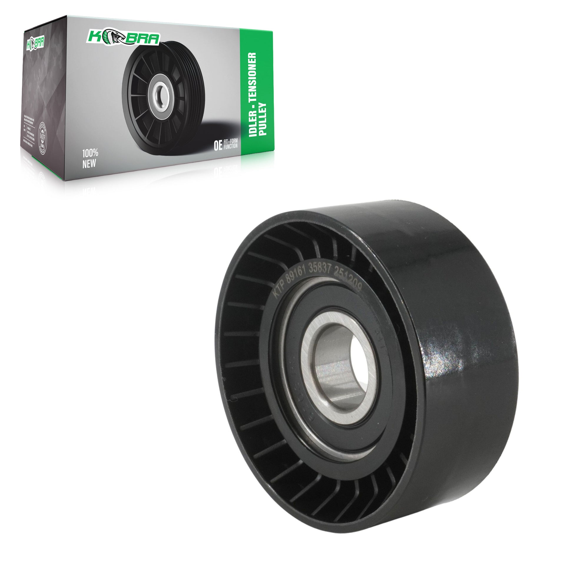 Kobra KTP-89161 Accessory Drive Belt Idler Pulley for 2012-2024 Ram ProMaster 1500, Ram ProMaster 2500, Ram ProMaster 3500 - Right, Upper, Smooth Pulley