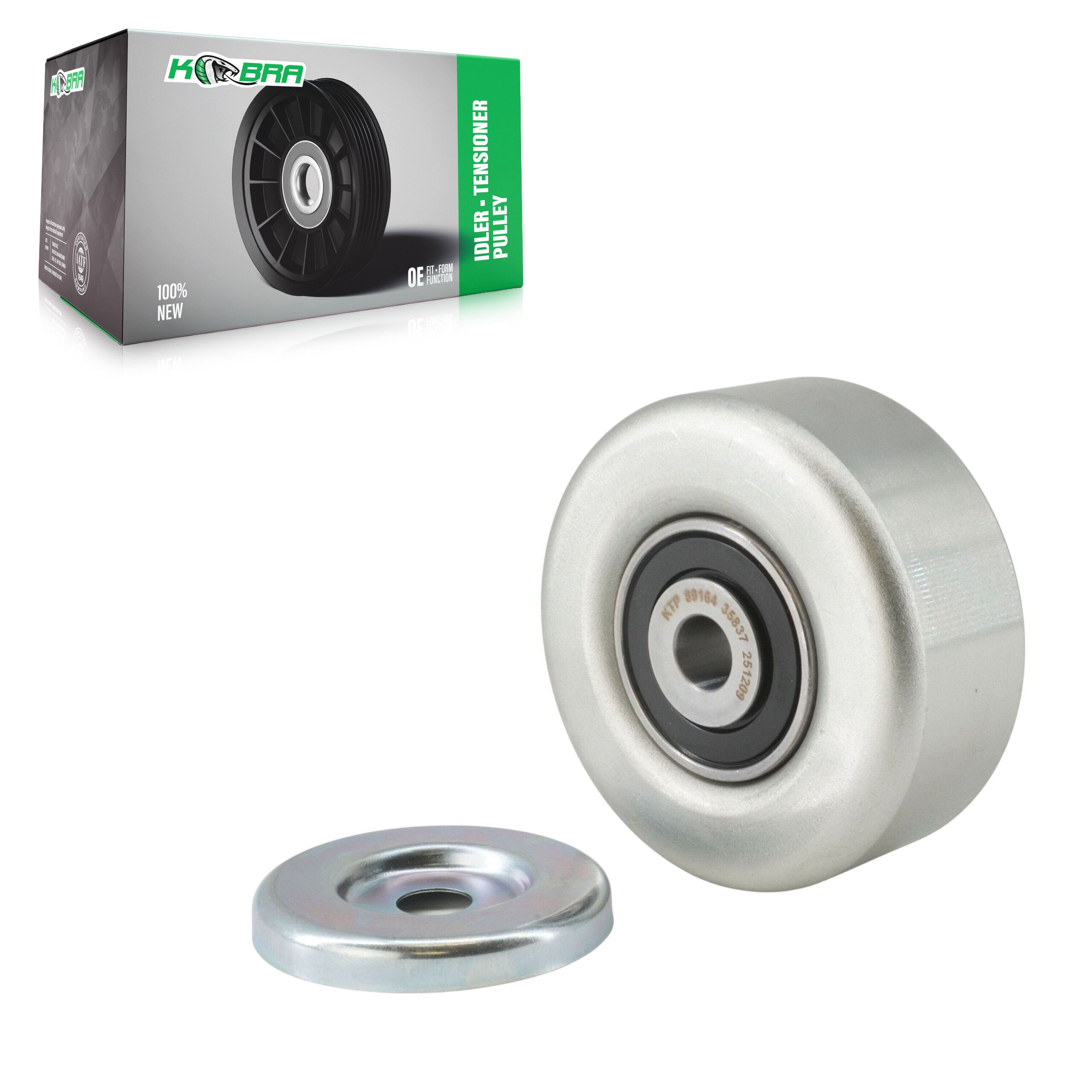 Kobra KTP-89164 Accessory Drive Belt Idler Pulley for 2006-2024 Hyundai Palisade, Kia Telluride, Genesis G80 - Lower, Upper