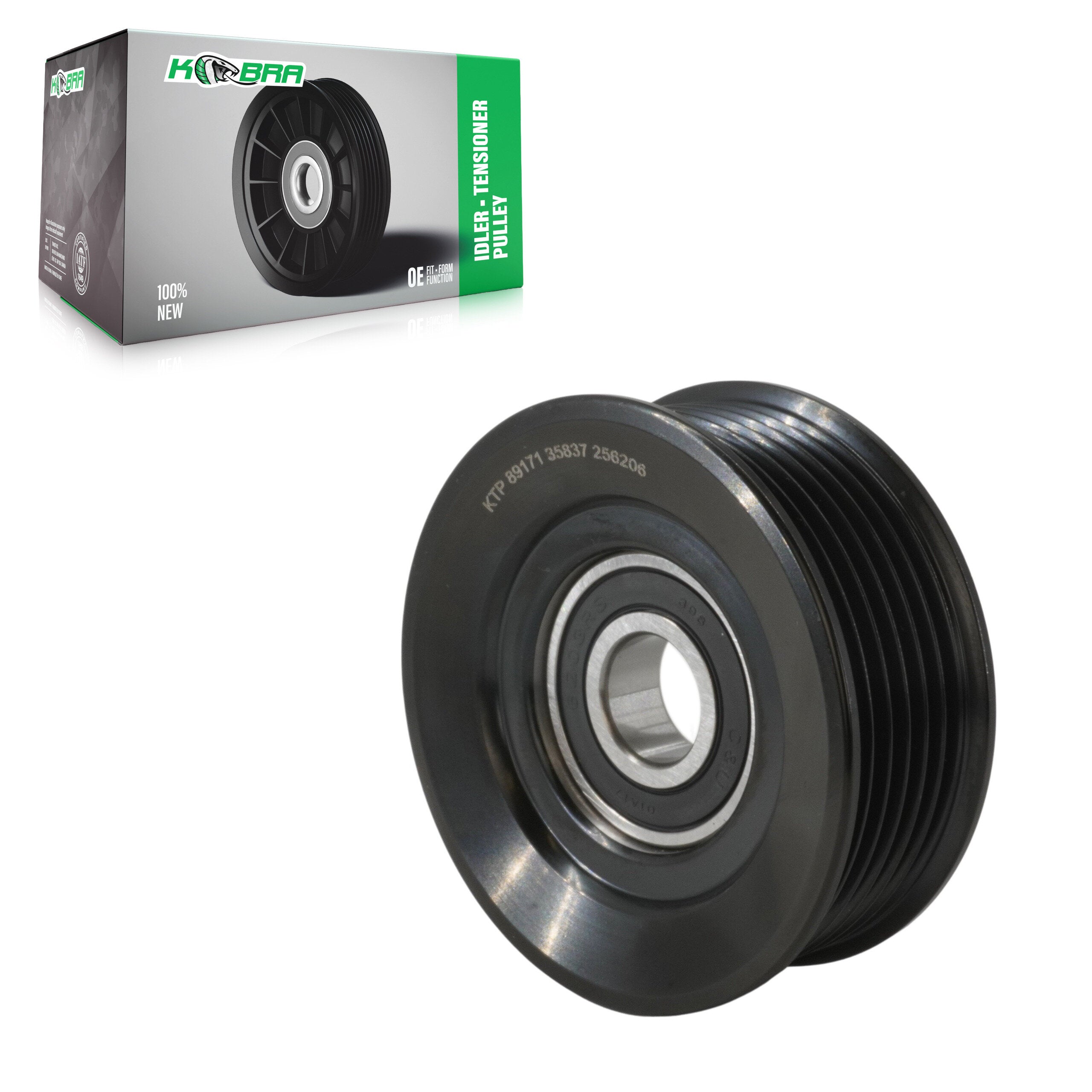 Kobra KTP-89171 Accessory Drive Belt Idler Pulley for 2007-2013 Ford F-150, Ford Lobo, Kenworth W900 - Fan and Alternator (Upper), Alternator (Lower), Alternator