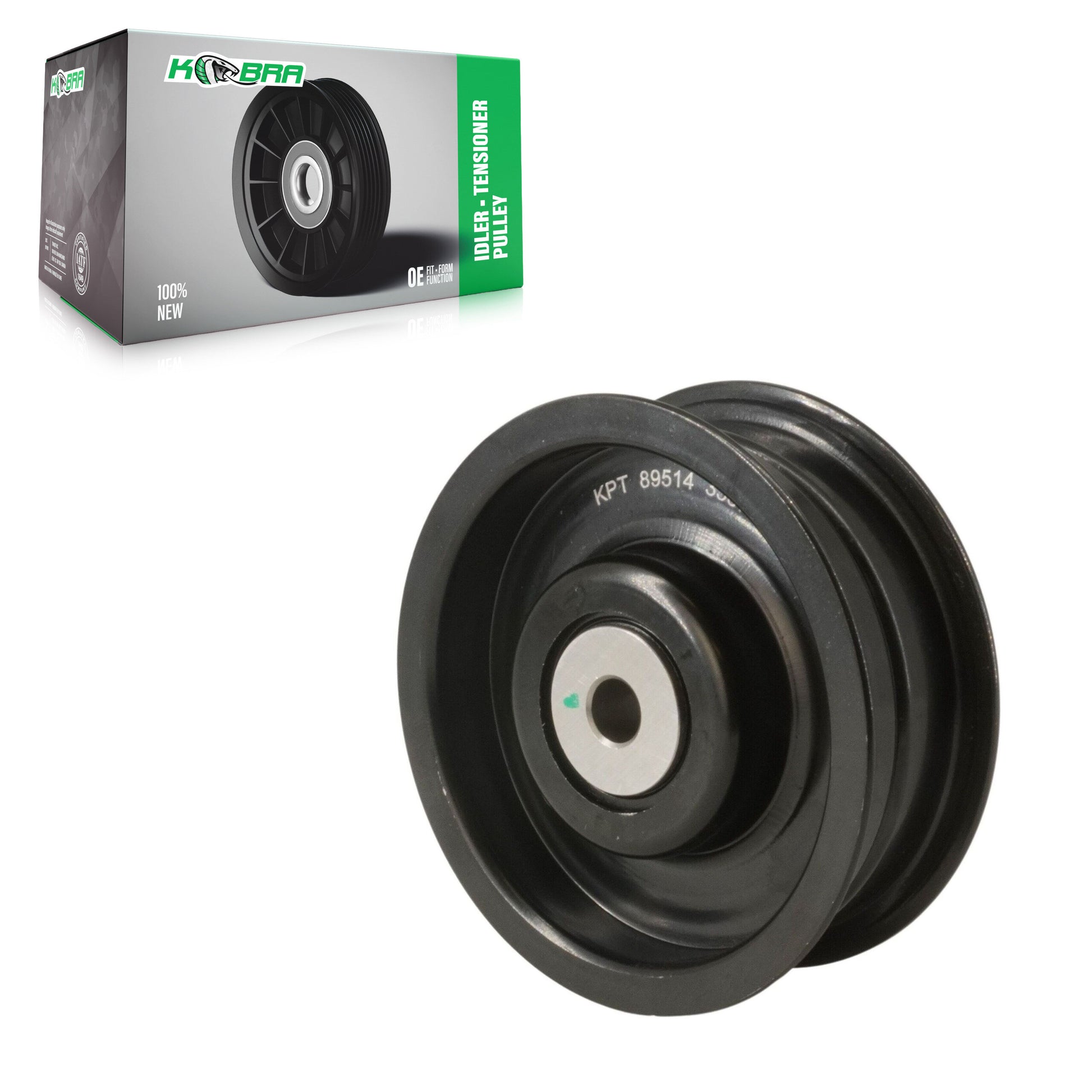 Kobra KTP-89514 Accessory Drive Belt Idler Pulley for 2005-2015 Mercedes-Benz C300, Mercedes-Benz C250, Mercedes-Benz E350 - Lower, Smooth Pulley