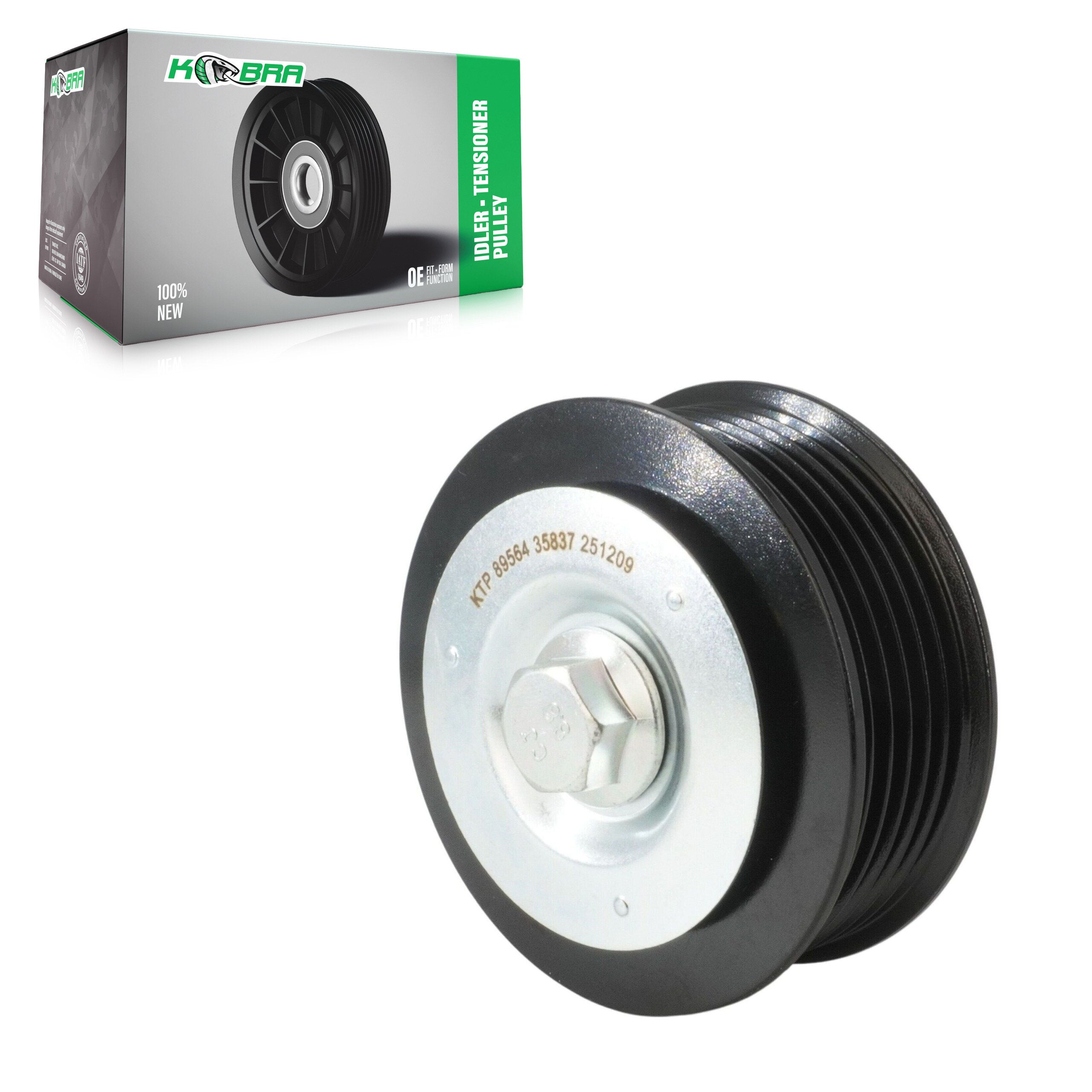 Kobra KTP-89564 Accessory Drive Belt Idler Pulley for 2010-2014 Mazda 3, Mazda 3 Sport, Mazda 5 - Grooved Pulley