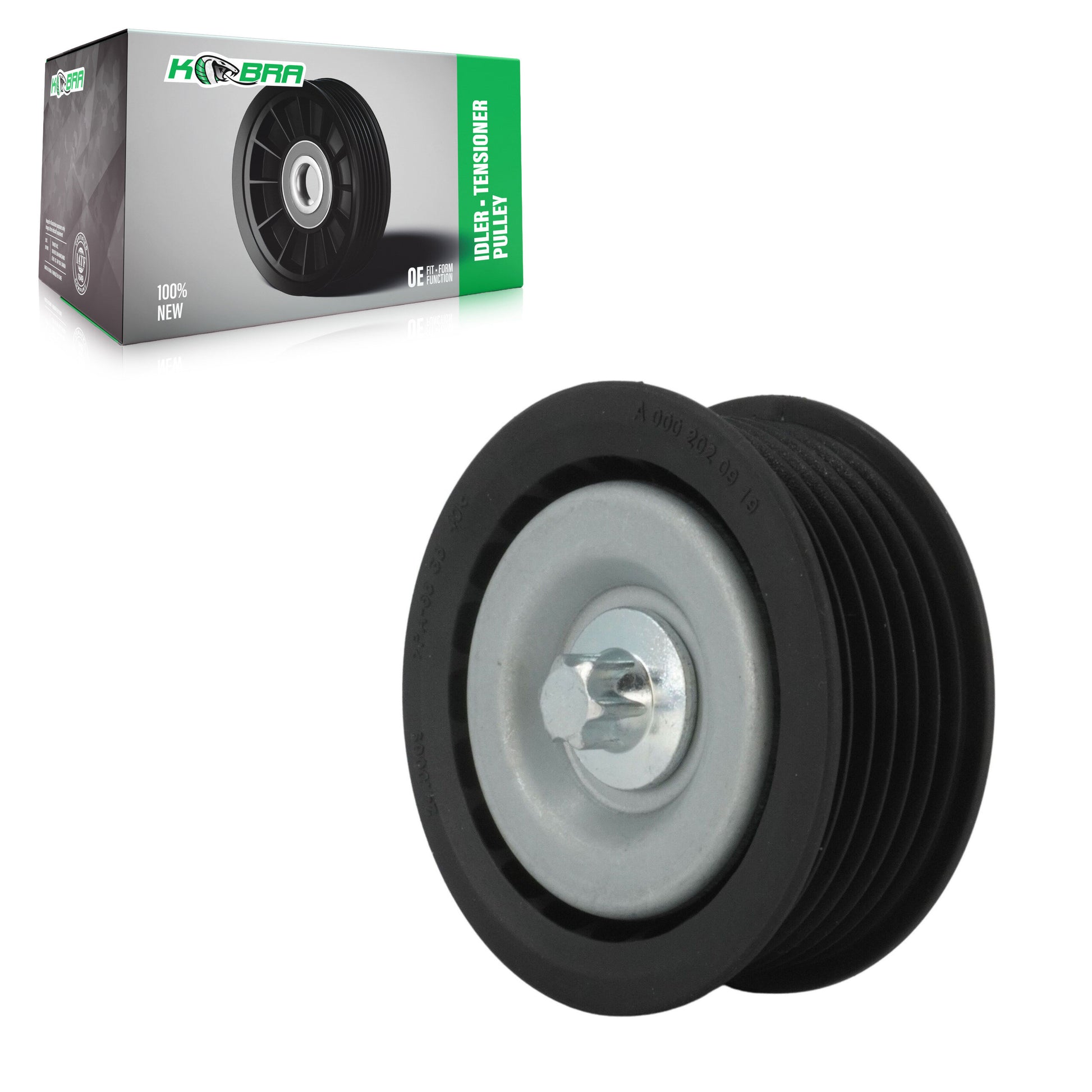 Kobra KTP-89590 Accessory Drive Belt Idler Pulley for 2006-2015 Mercedes-Benz C300, Mercedes-Benz S400, Mercedes-Benz E350 - Upper, Grooved Pulley