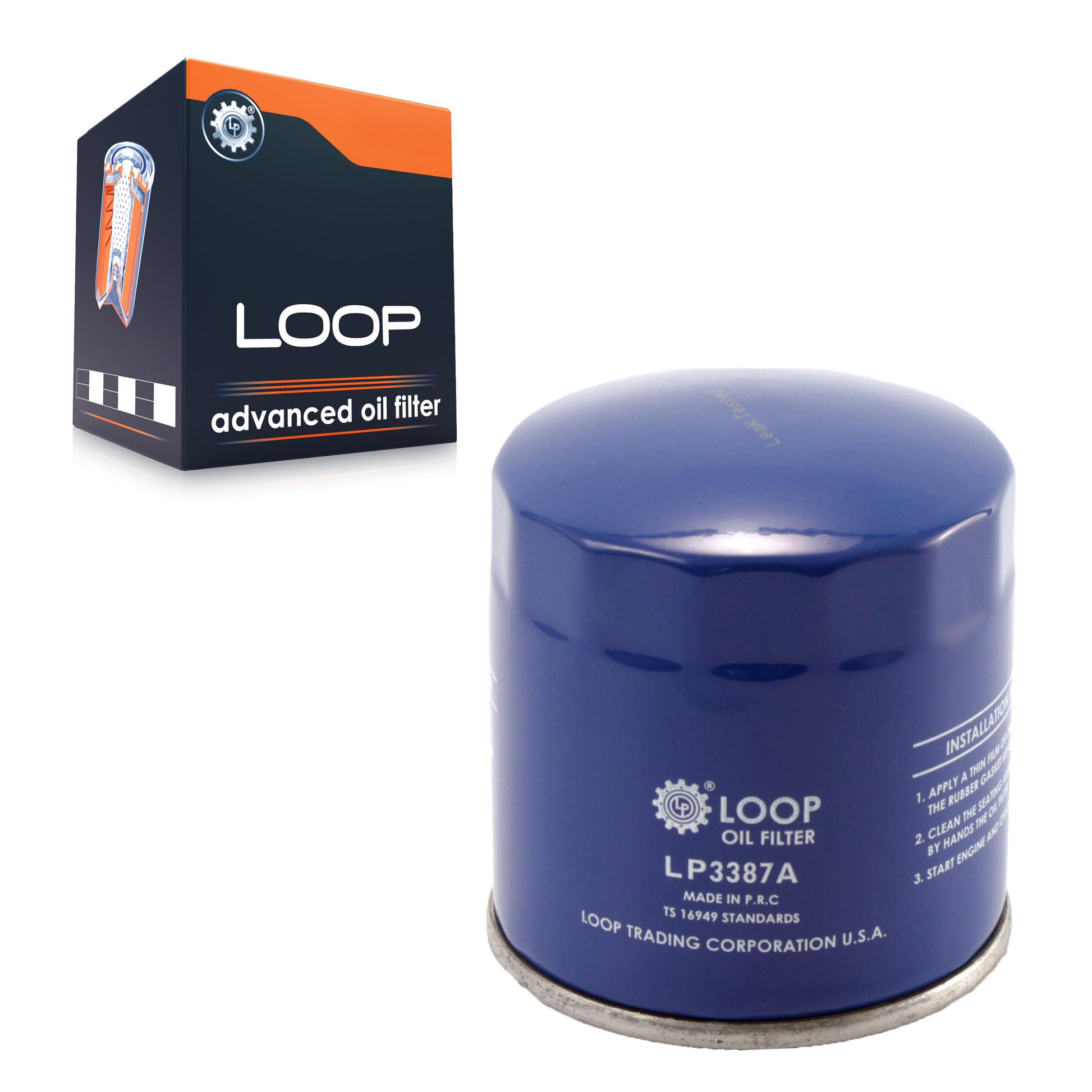 LOOP LOP-LP3387A Engine Oil Filter for 1980-2015 Chevrolet Volt, Suzuki Reno, Chevrolet Silverado 1500 Classic - N/A