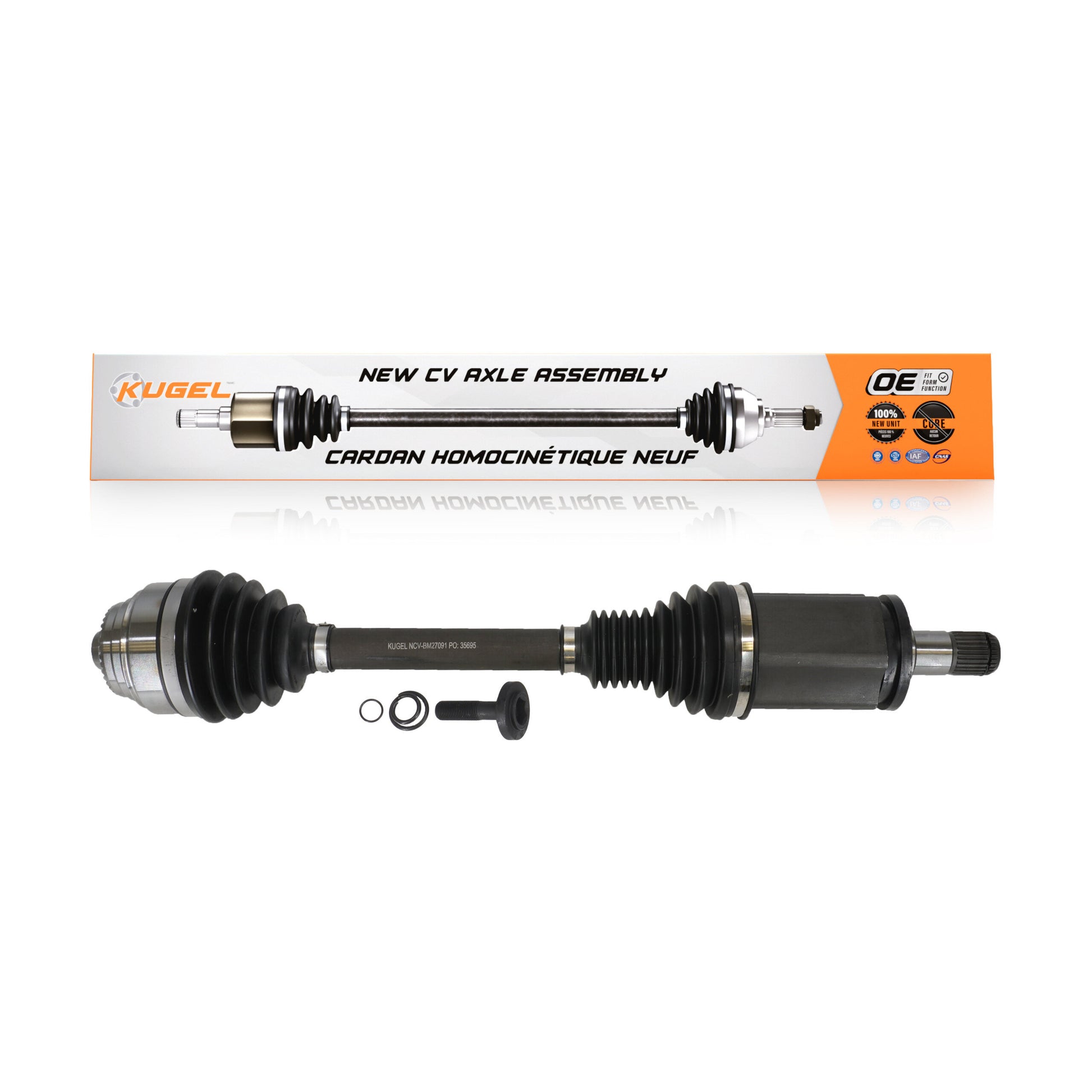 Kugel NCV-BM27091 CV Axle Shaft for 2017-2023 BMW X4, BMW X3, BMW 530e - Front Left
