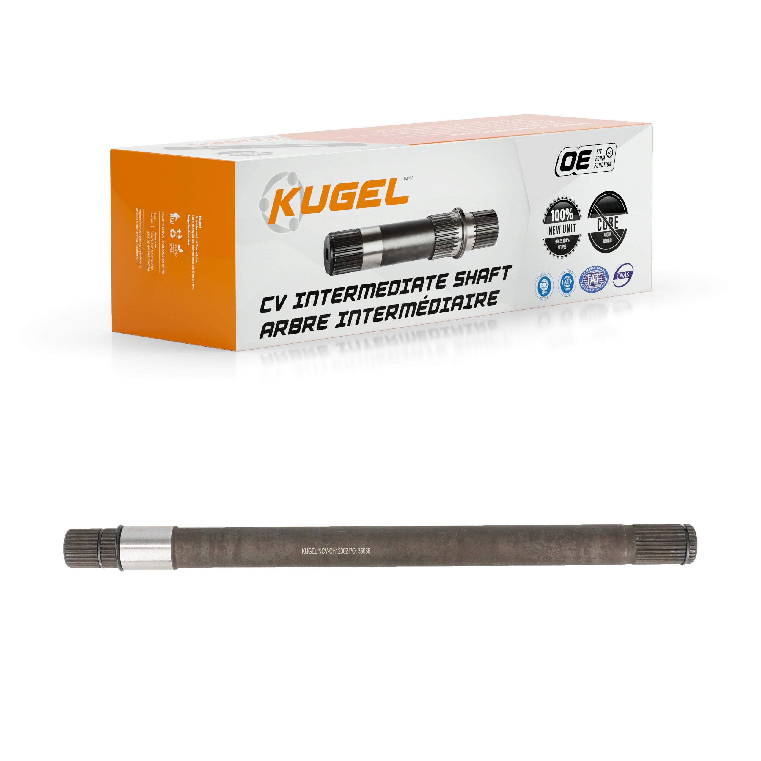 Kugel NCV-CH12002 CV Intermediate Shaft for 2000-2011 Ram Dakota, Chrysler Aspen, Dodge Durango - Front Right