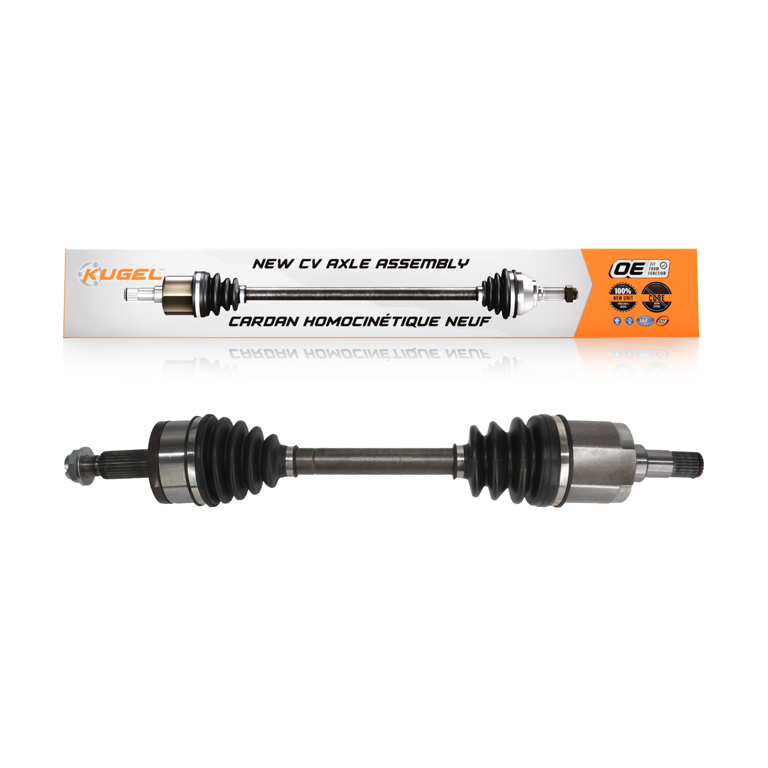 Kugel NCV-CH12509 CV Axle Shaft for 2005-2023 Dodge Charger, Dodge Challenger, Chrysler 300 - Front Right