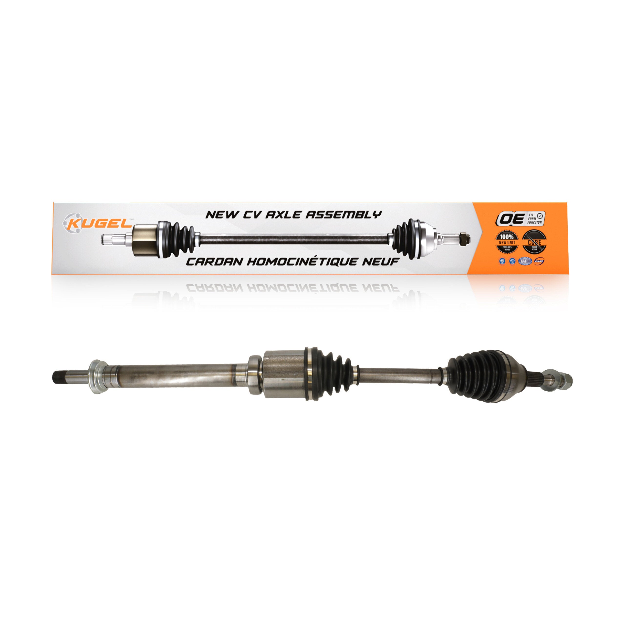 Kugel NCV-FD11189 CV Axle Shaft for 2013-2020 Ford Fusion, Lincoln MKZ - Front Right