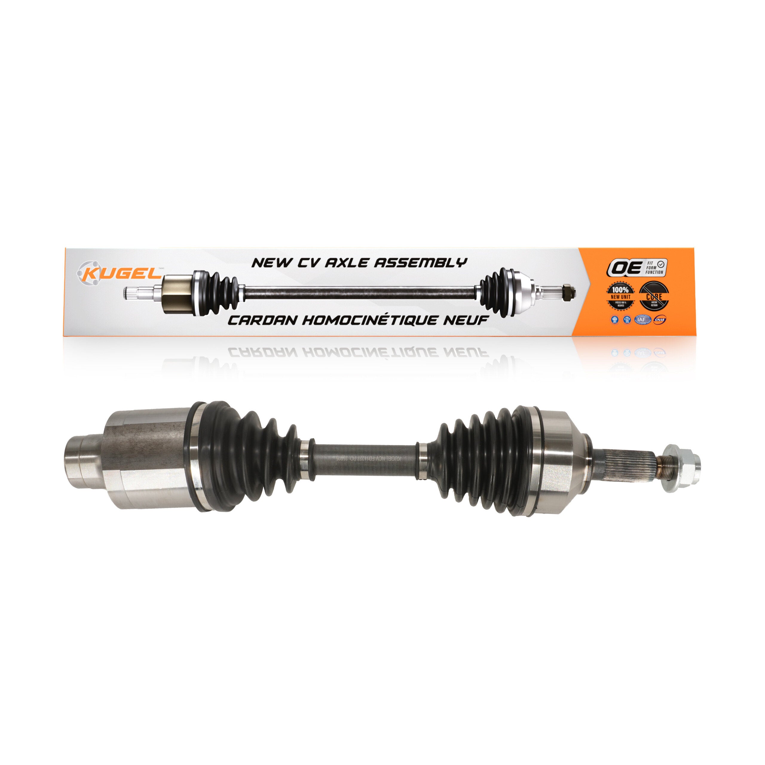 Kugel NCV-FD11227 CV Axle Shaft for 2013-2019 Ford Police Interceptor Sedan, Ford Flex, Ford Taurus - Front Right