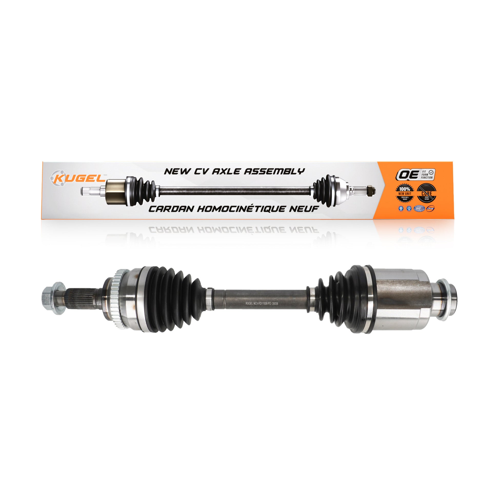 Kugel NCV-FD11509 CV Axle Shaft for 2007-2015 Ford Edge, Lincoln MKX - Front Right