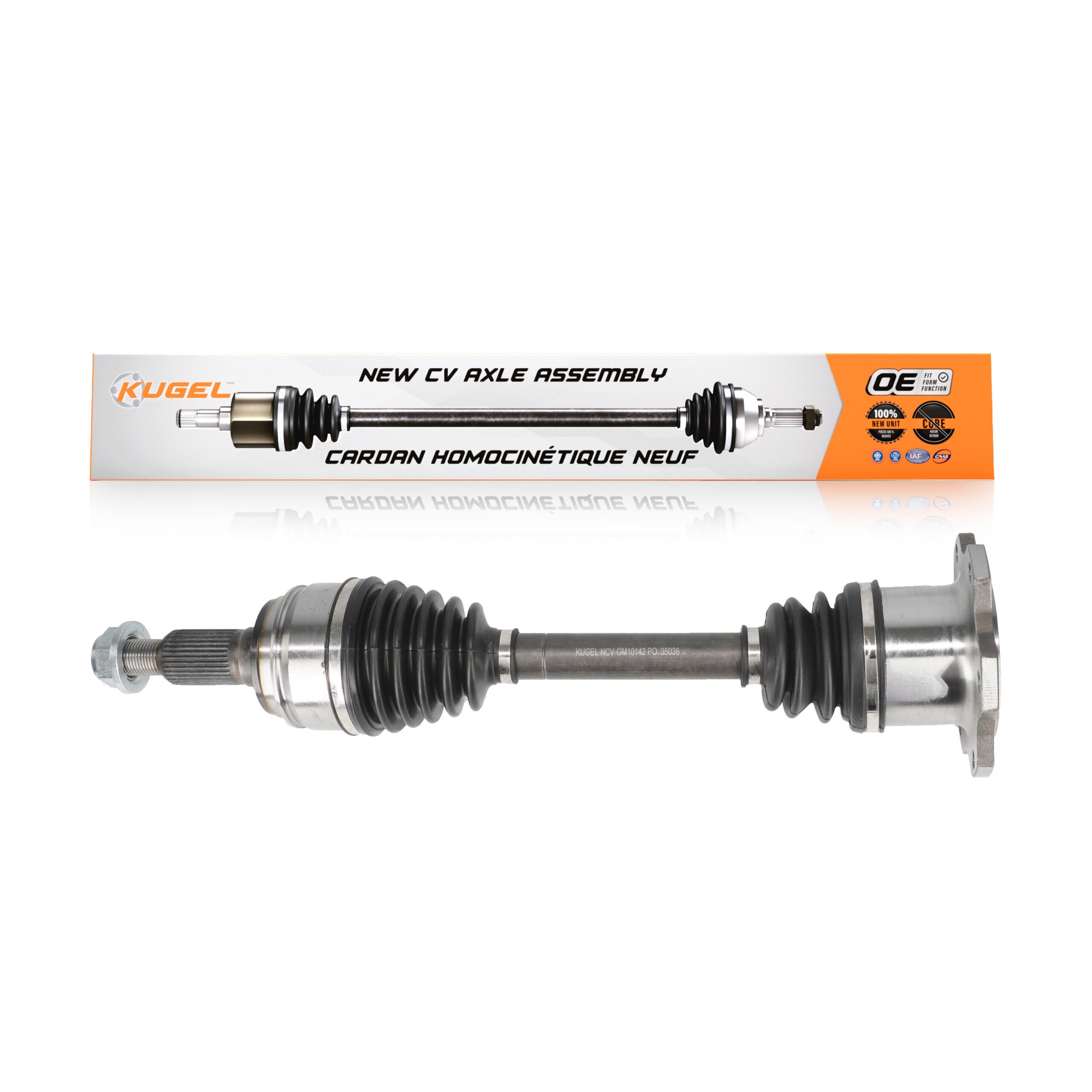 Kugel NCV-GM10142 CV Axle Shaft for 1988-2007 Chevrolet Silverado 1500 Classic, GMC Sierra 1500 Classic, Cadillac Escalade ESV - Front Right, Front Left