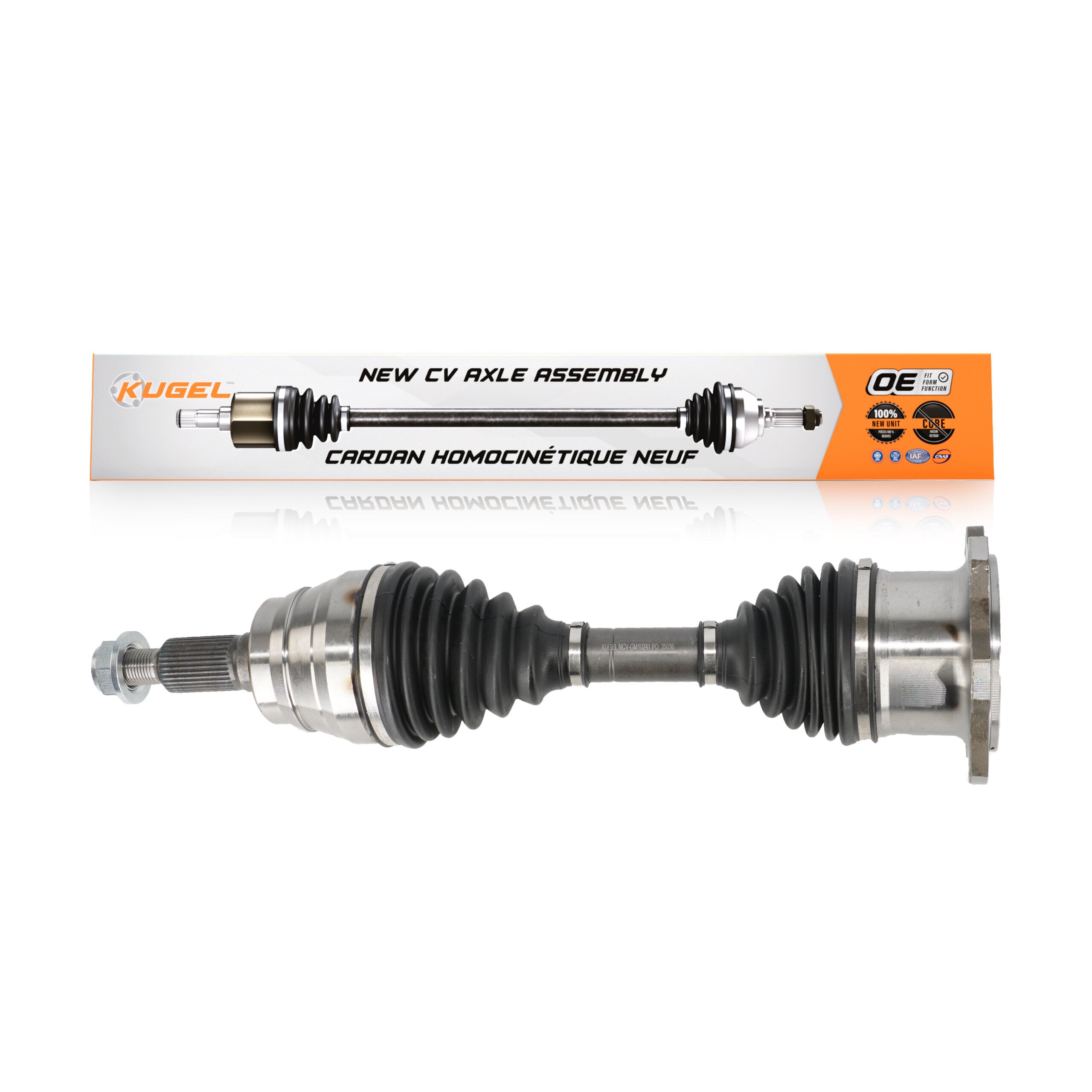 Kugel NCV-GM10241 CV Axle Shaft for 1999-2013 Chevrolet Silverado 1500 HD Classic, Chevrolet Silverado 2500 HD Classic, Chevrolet Silverado 3500 HD - Front Right, Front Left