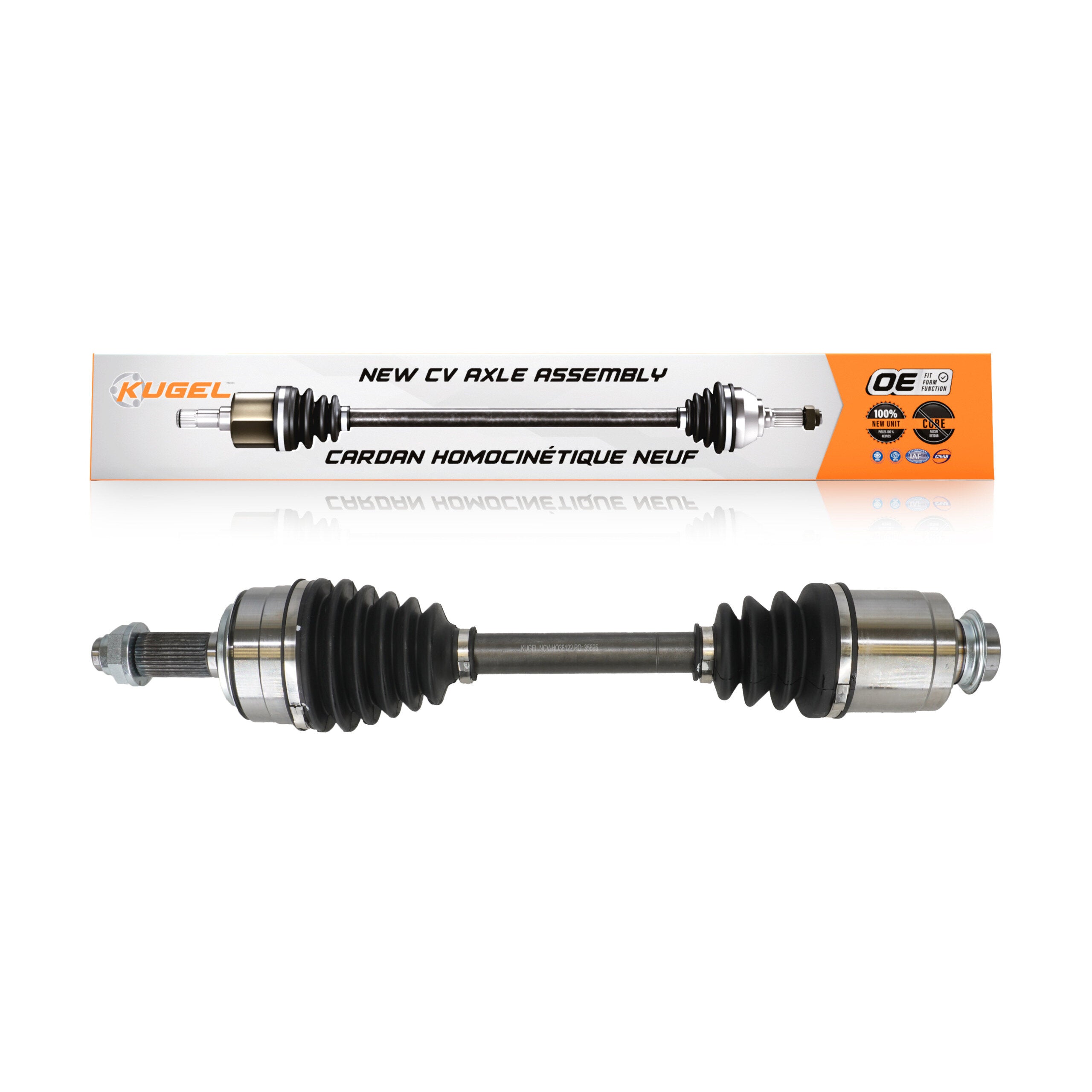Kugel NCV-HO36122 CV Axle Shaft for 2008-2017 Honda Accord, Acura TSX - Front Right