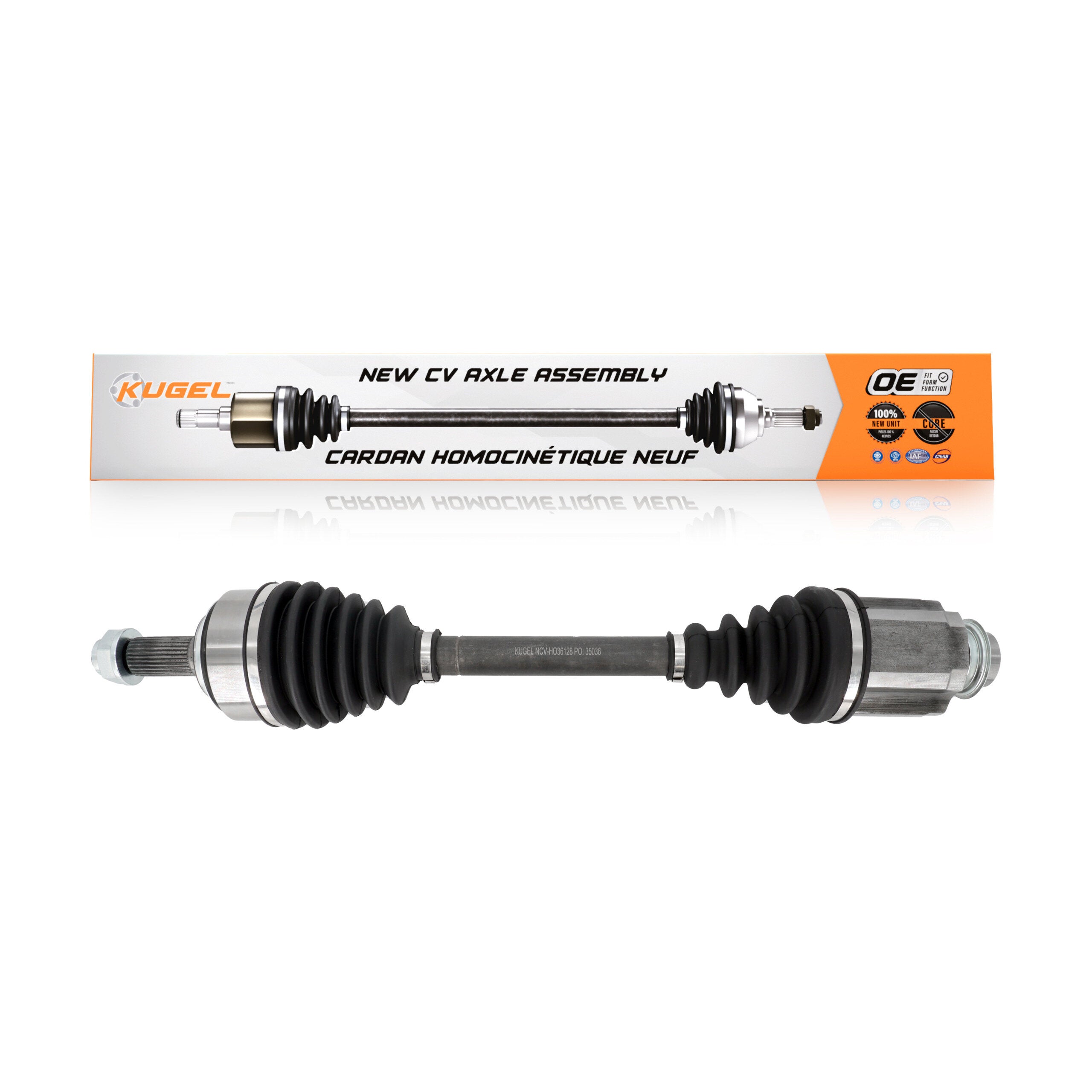 Kugel NCV-HO36128 CV Axle Shaft for 2002-2007 Honda Accord, Acura TL, Honda CR-V - Front Right