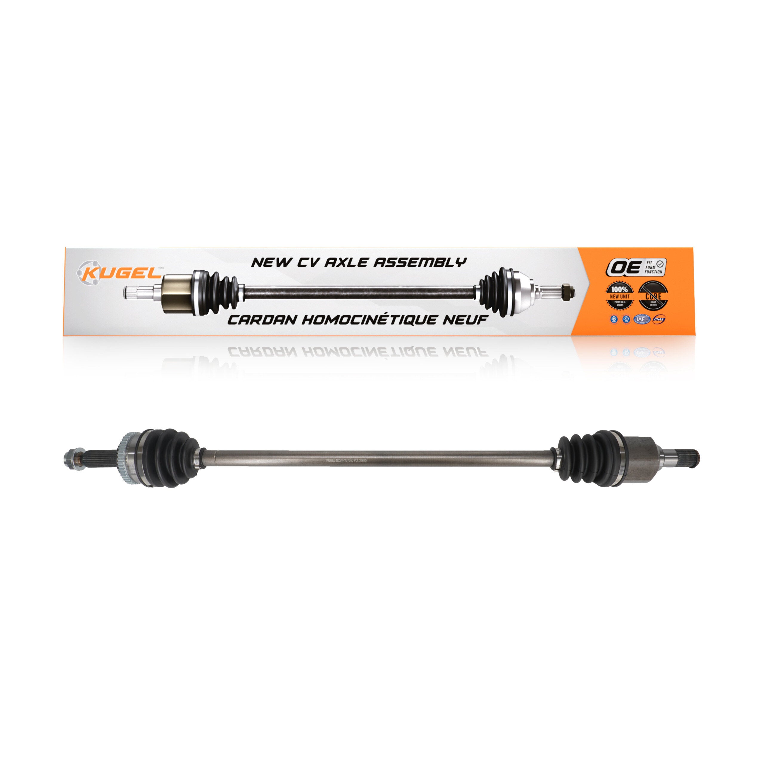 Kugel NCV-HY37050 CV Axle Shaft for 2011-2017 Hyundai Elantra, Hyundai Elantra GT - Front Right