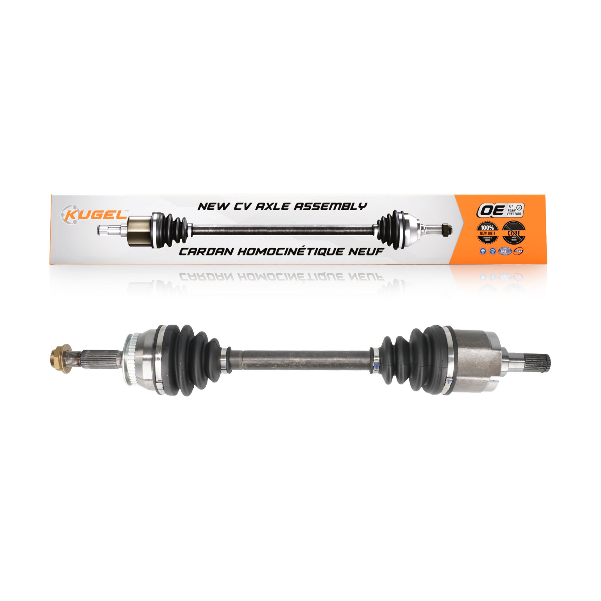 Kugel NCV-HY37529 CV Axle Shaft for 2001-2008 Kia Spectra5, Kia Spectra, Hyundai Tiburon - Front Left