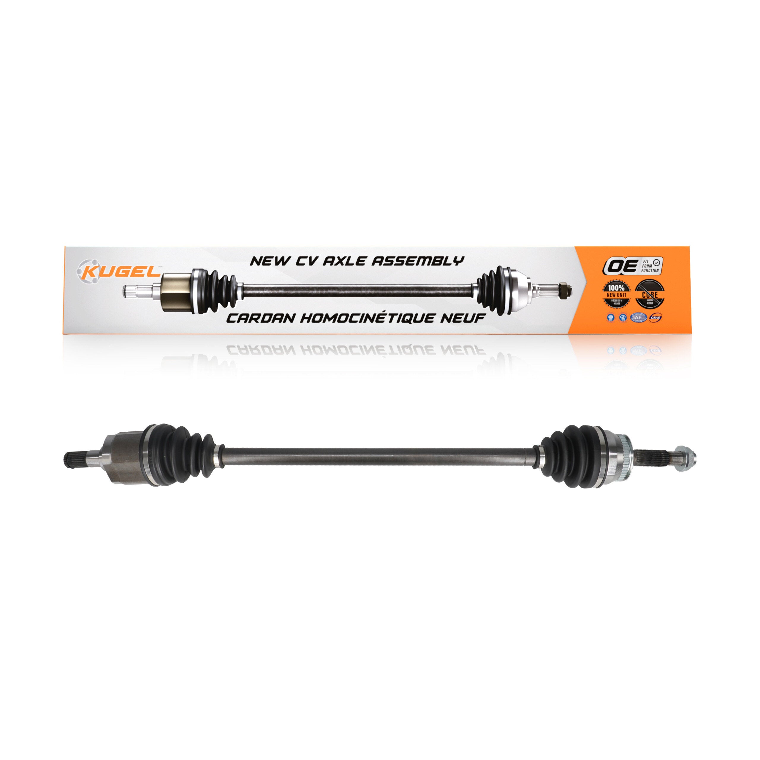 Kugel NCV-HY37530 CV Axle Shaft for 2001-2008 Kia Spectra5, Kia Spectra, Hyundai Tiburon - Front Right