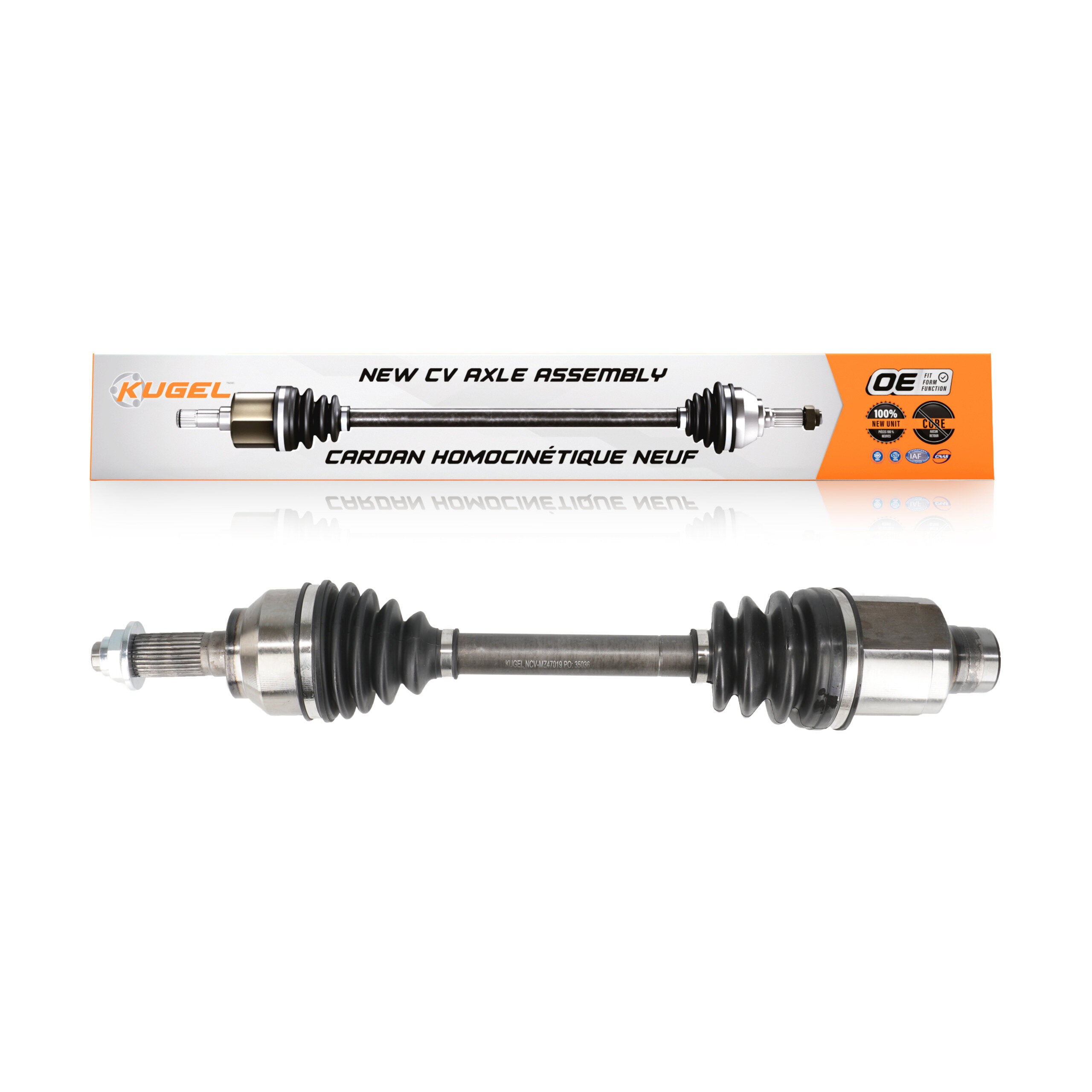 Kugel NCV-MZ47019 CV Axle Shaft for 2012-2017 Mazda 3, Mazda 5 - Front Right