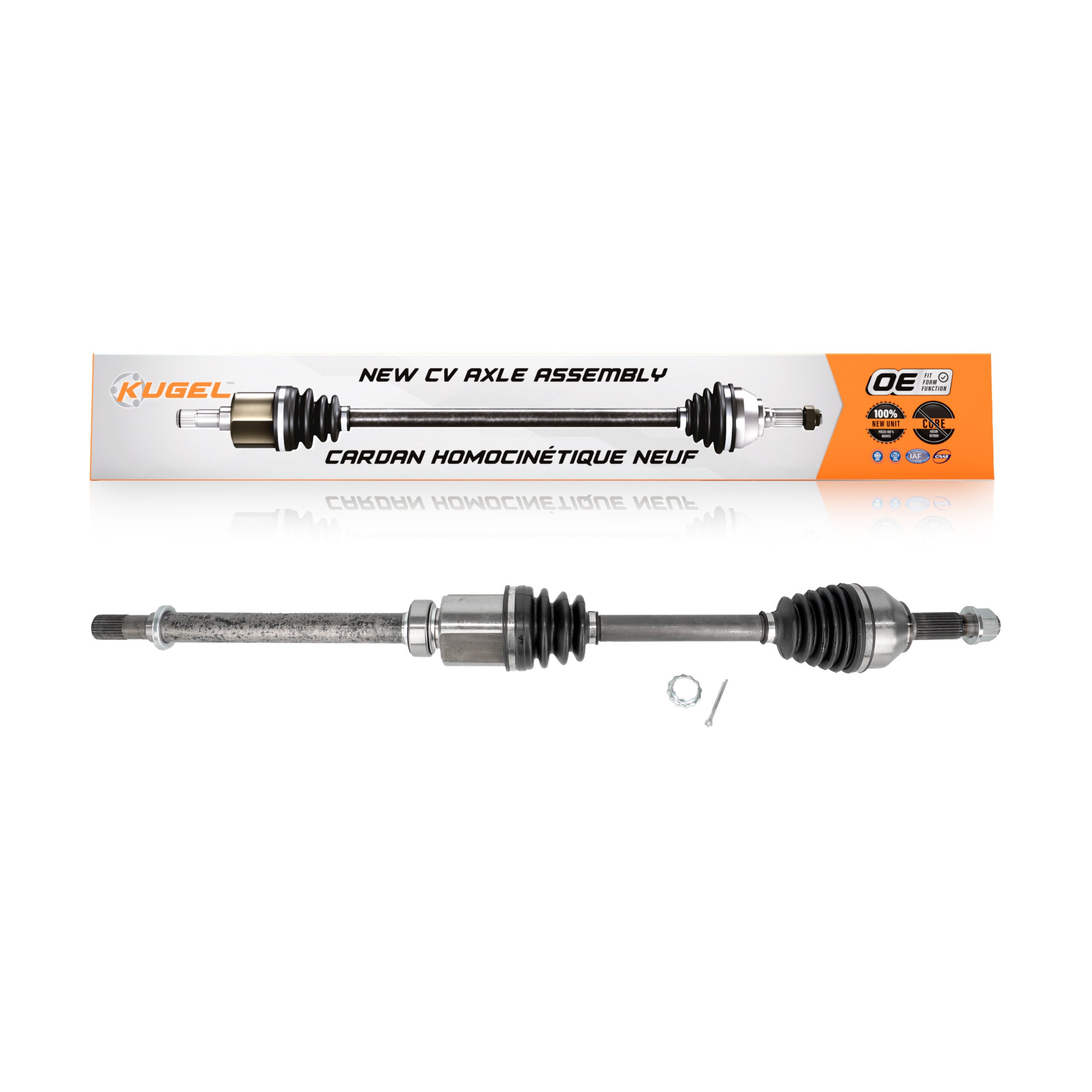 Kugel NCV-NI53039 CV Axle Shaft for 2007-2015 Nissan Rogue Select, Nissan Rogue, Nissan Sentra - Front Right