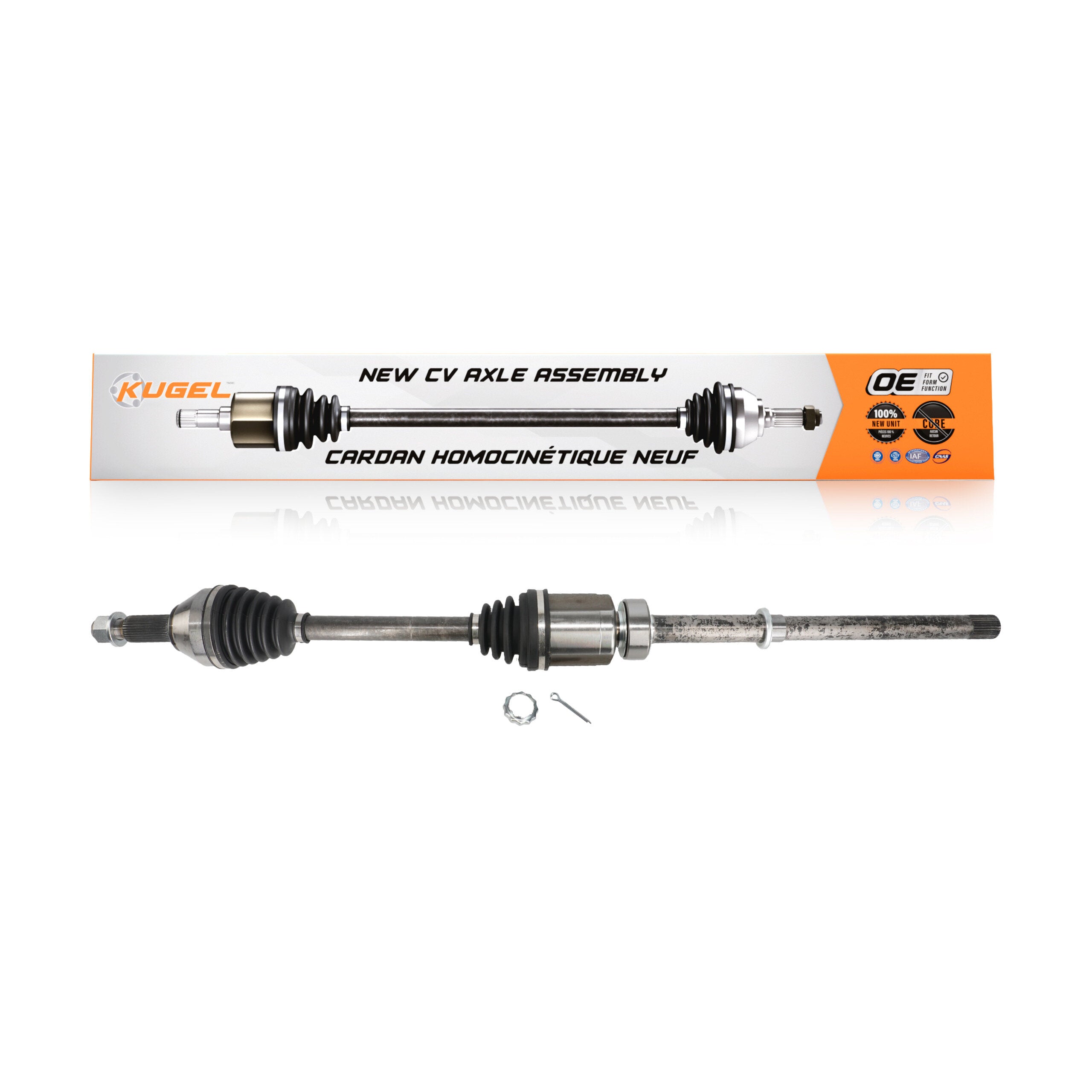 Kugel NCV-NI53048 CV Axle Shaft for 2013-2020 Nissan Pathfinder, INFINITI QX60 - Front Right