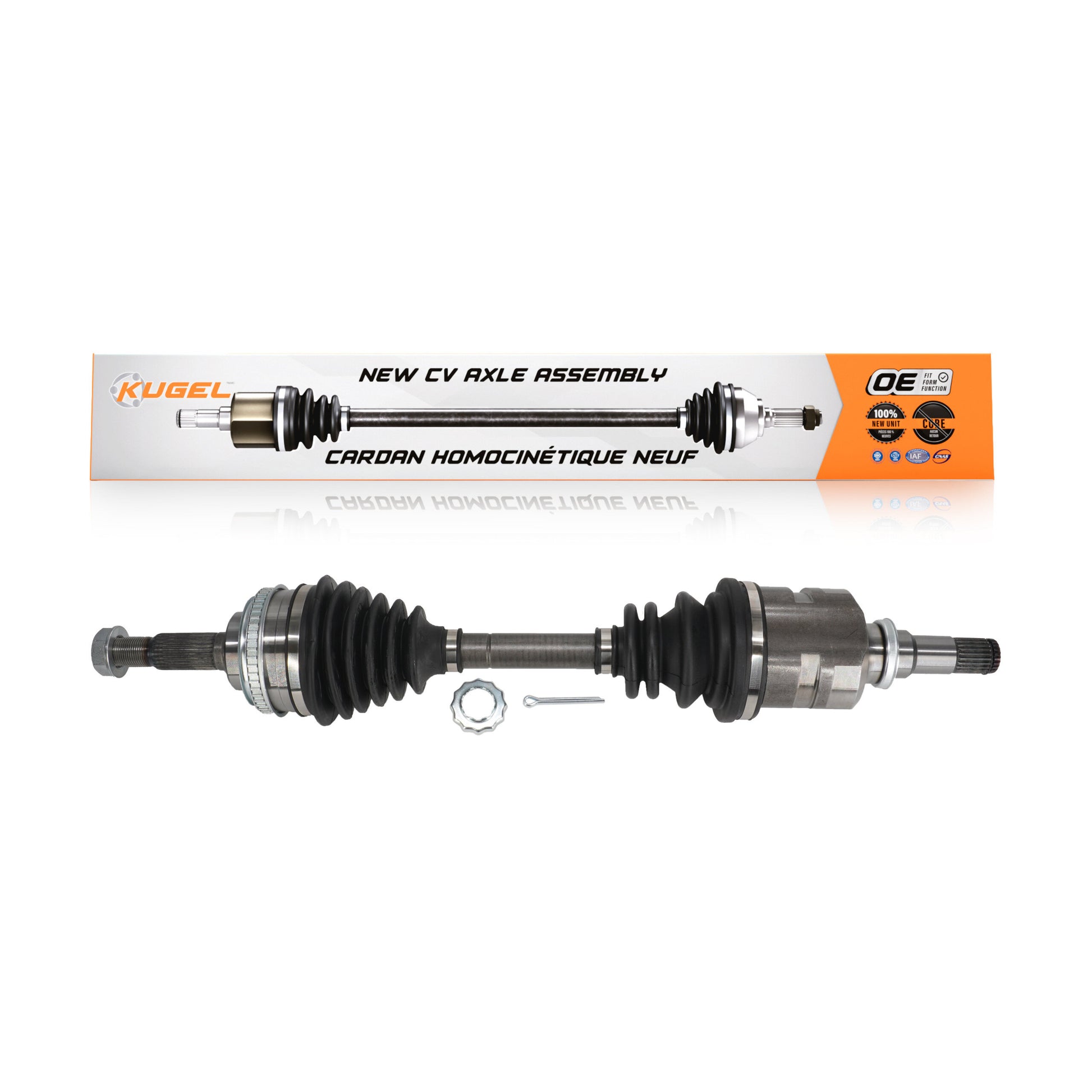 Kugel NCV-TO69517 CV Axle Shaft for 1987-2002 Chevrolet Prizm, Geo Prizm, Toyota Corolla - Front Left, Rear Left