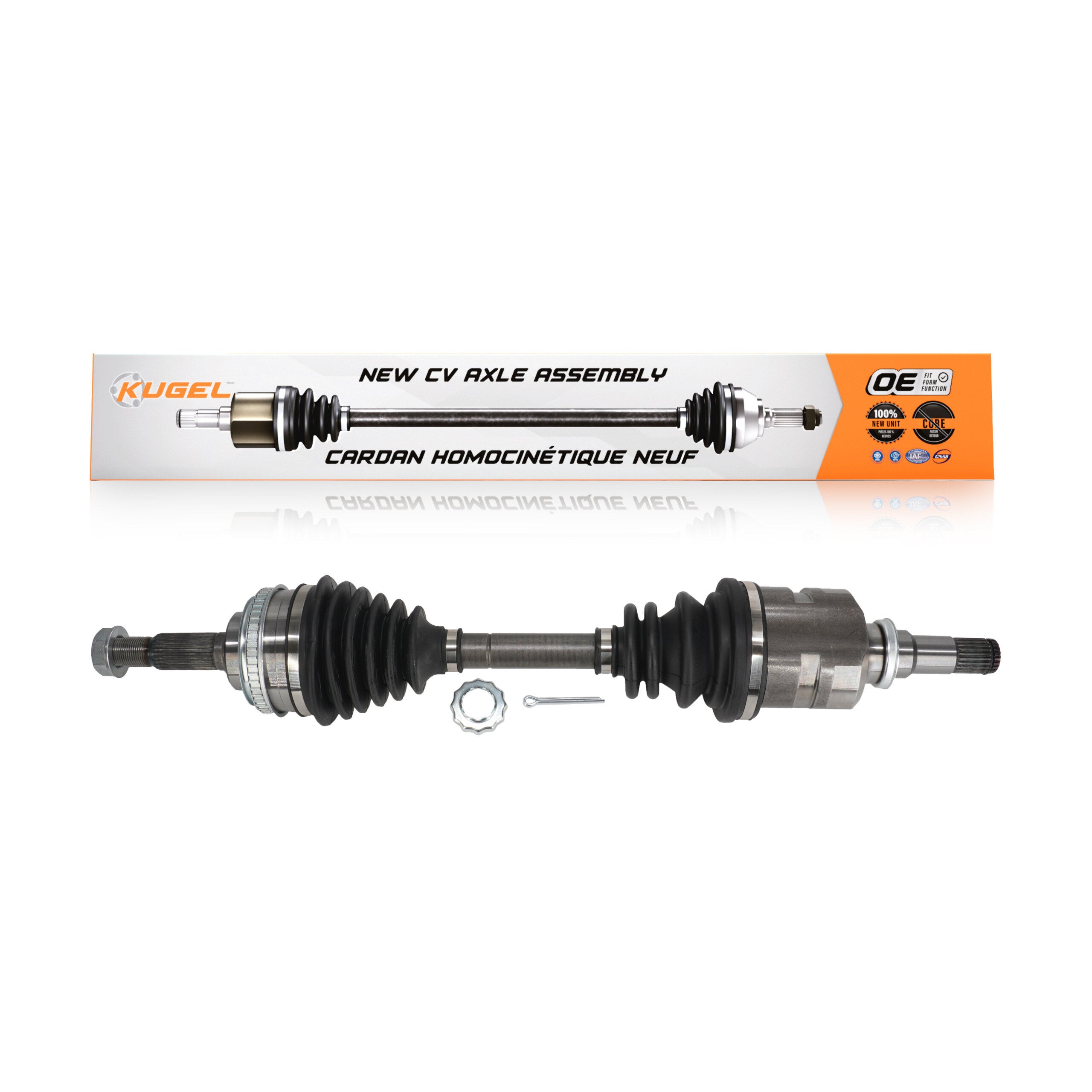 Kugel NCV-TO69517 CV Axle Shaft for 1987-2002 Chevrolet Prizm, Geo Prizm, Toyota Corolla - Front Left, Rear Left